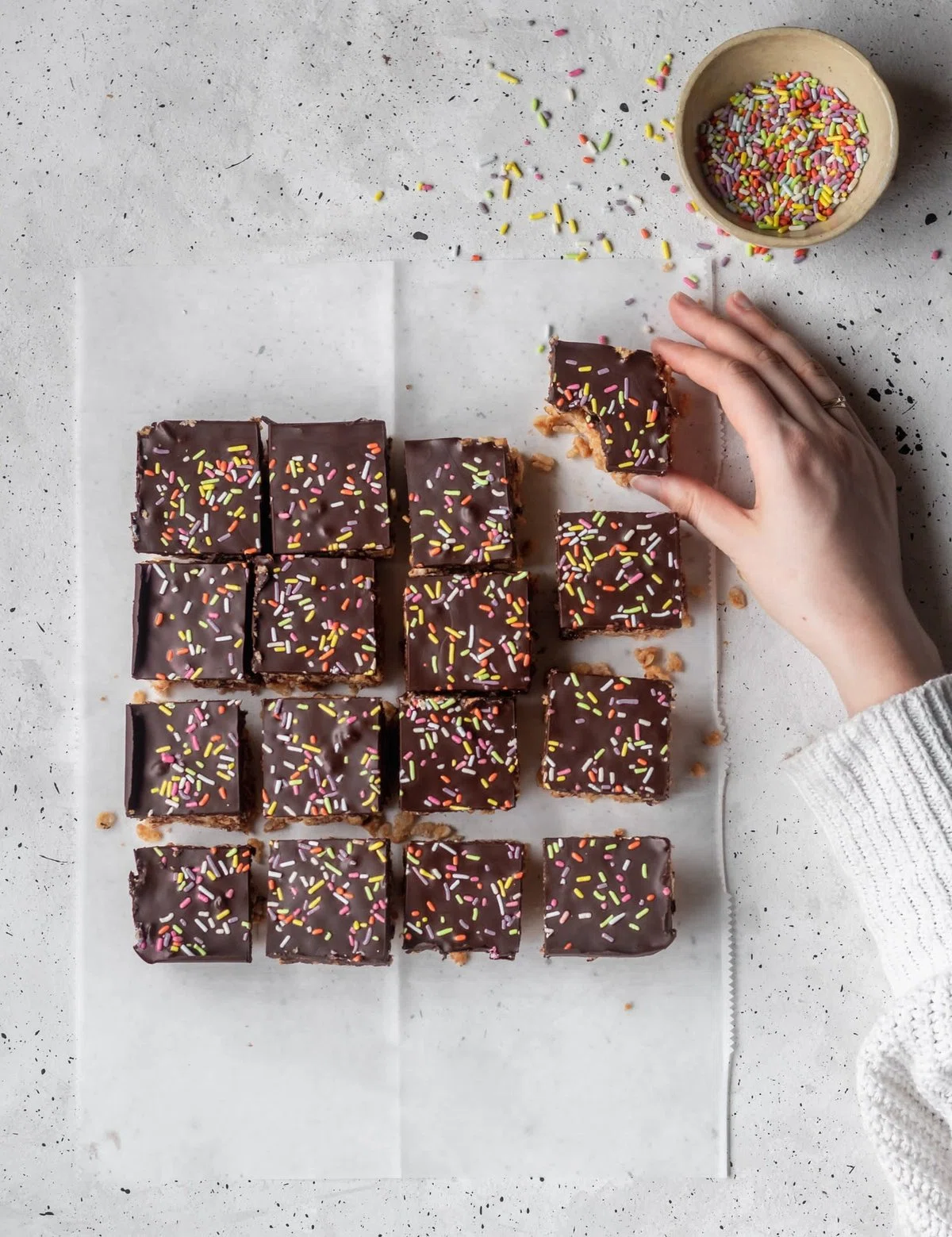 Crispy Chocolate Peanut Butter Bars [Vegan, Healthy, + No-Bake!]