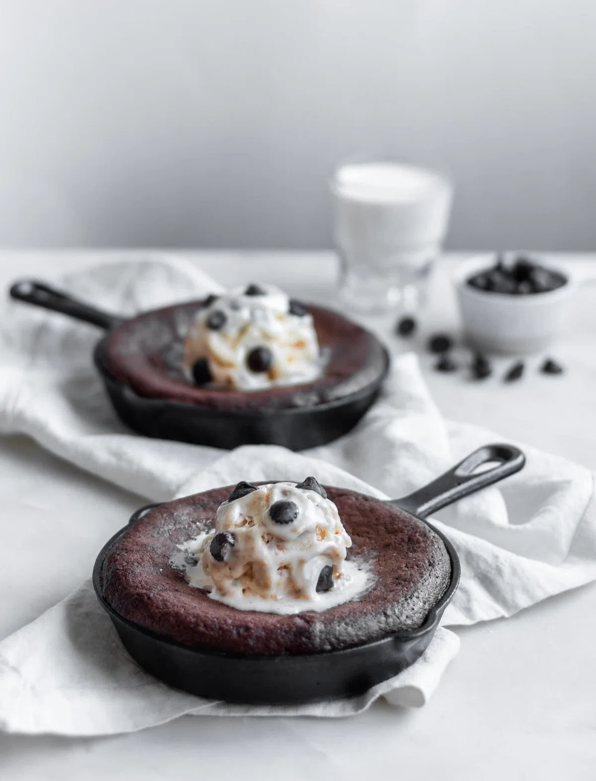 Chocolate Peanut Butter Lava Cake Skillets