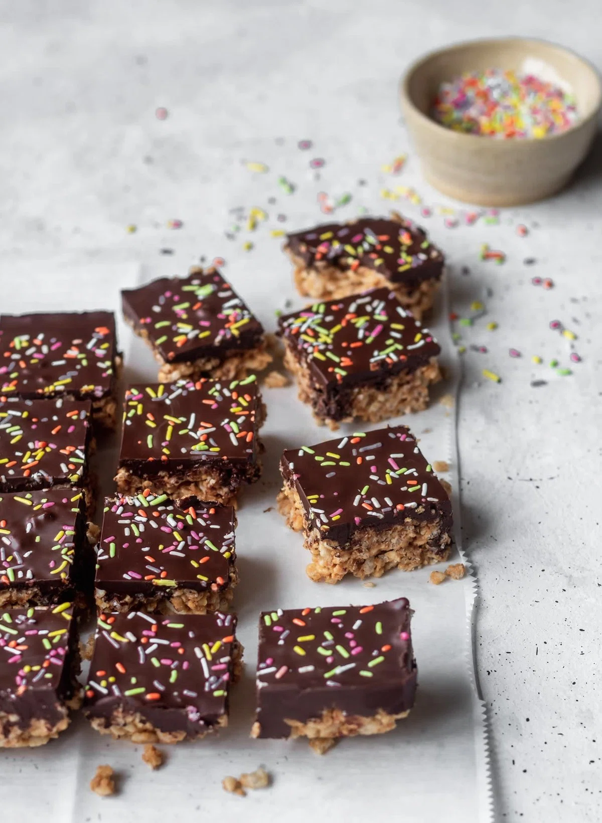 Crispy Chocolate Peanut Butter Bars [Vegan, Healthy, + No-Bake!]