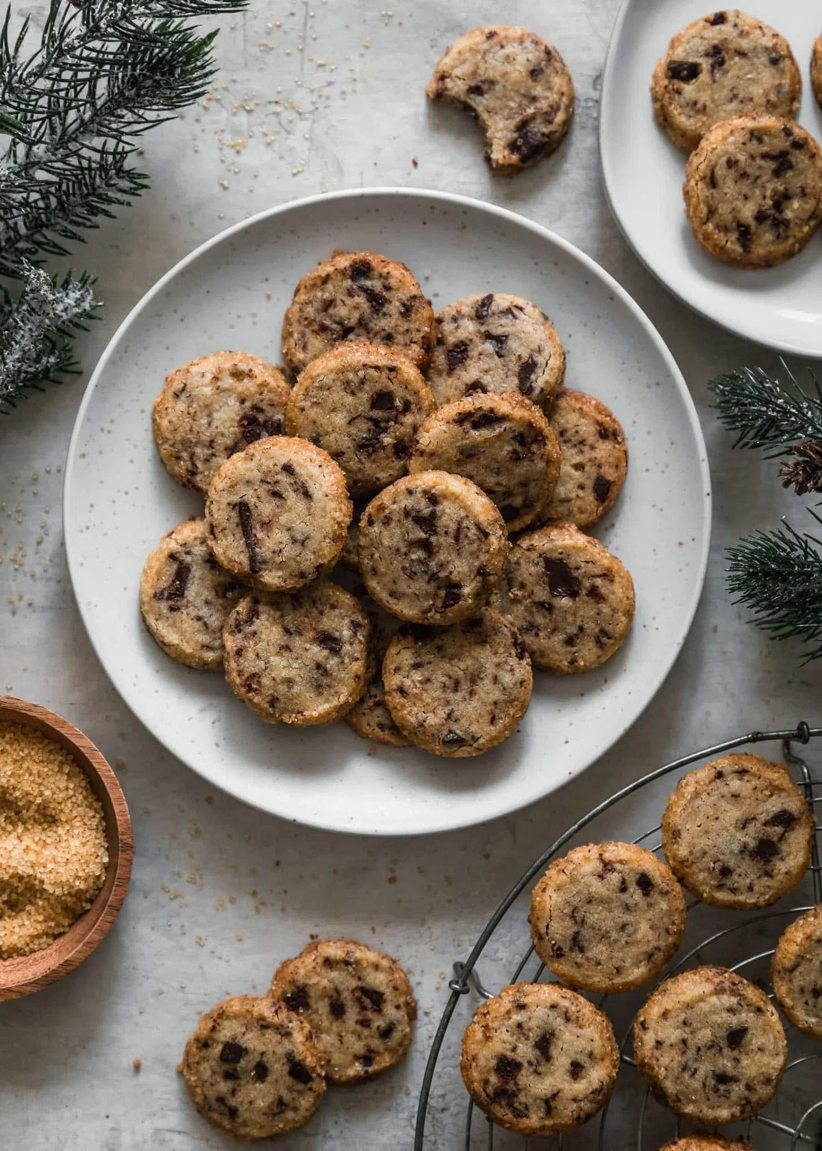 Cardamom Chocolate Chunk Shortbread Cookies