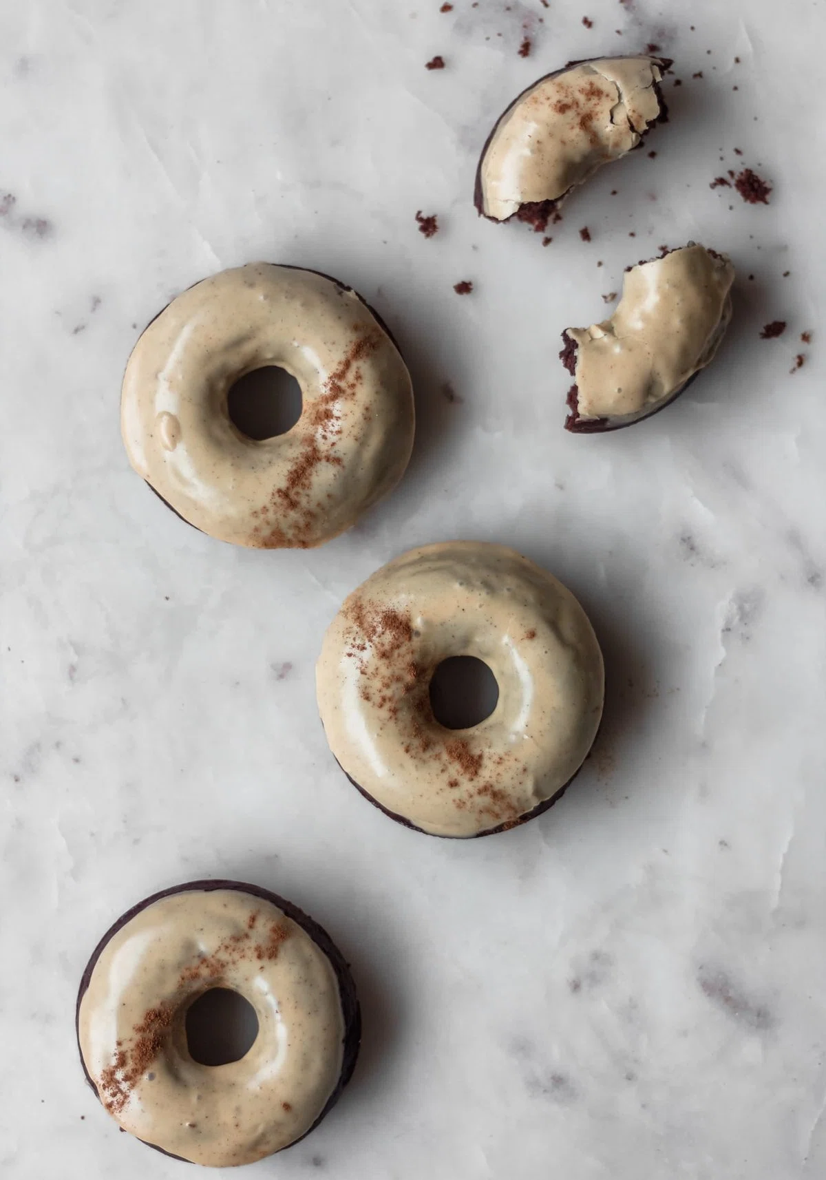 Chocolate Donuts With Masala Chai Glaze