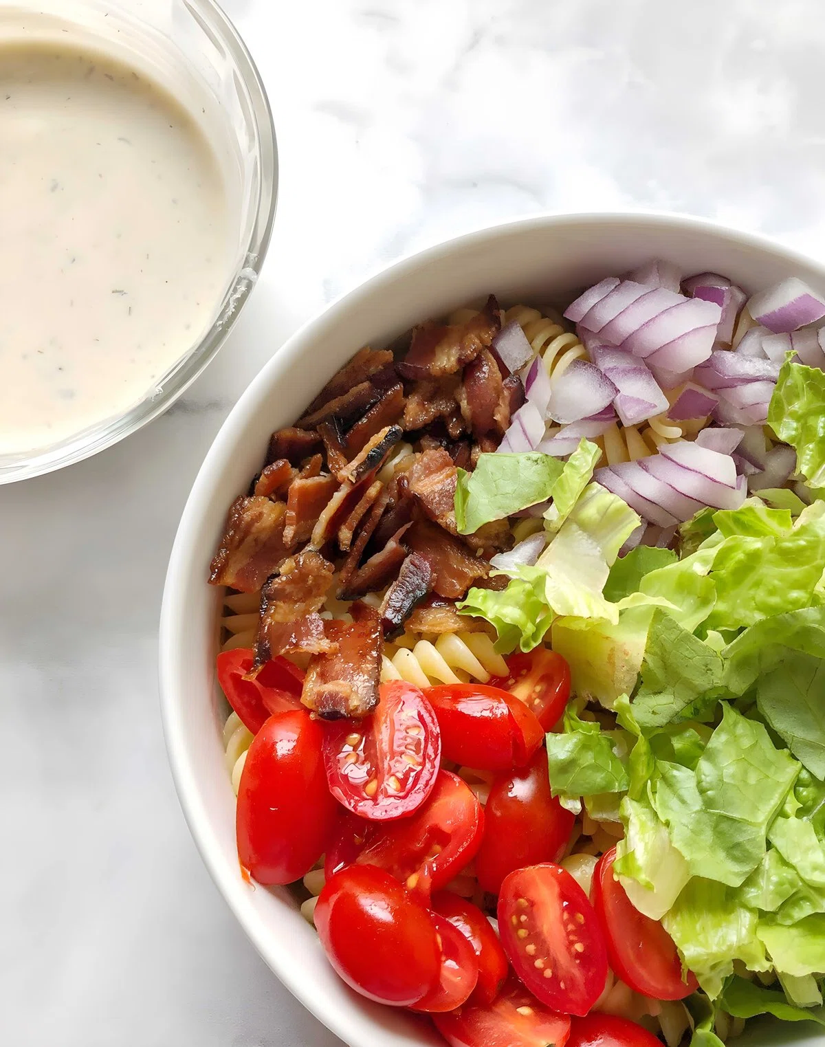 Dairy Free & Egg Free BLT Pasta Salad