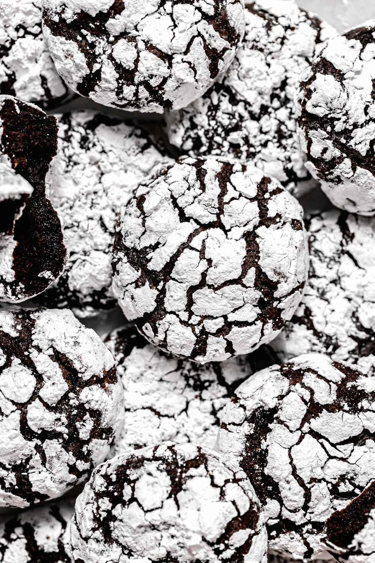 Chocolate Peppermint Crinkle Cookies