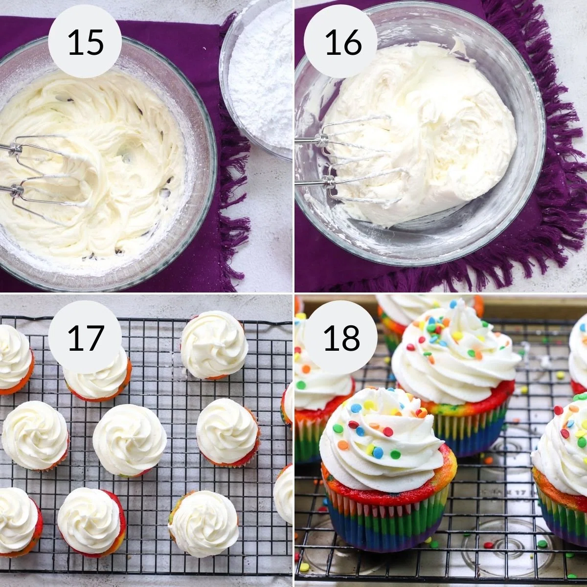 Rainbow Colorful Cupcakes