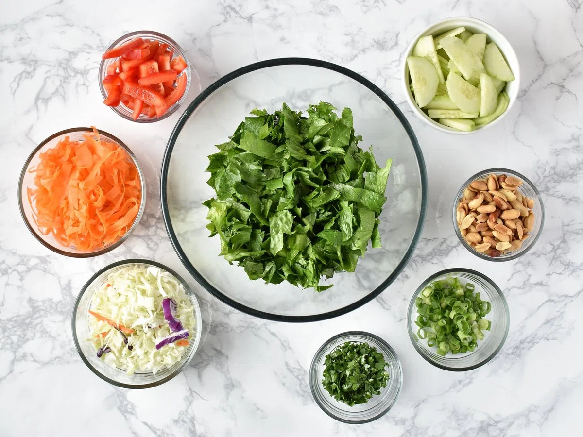 Meal Prep Chopped Thai Salad with Easy Peanut Dressing