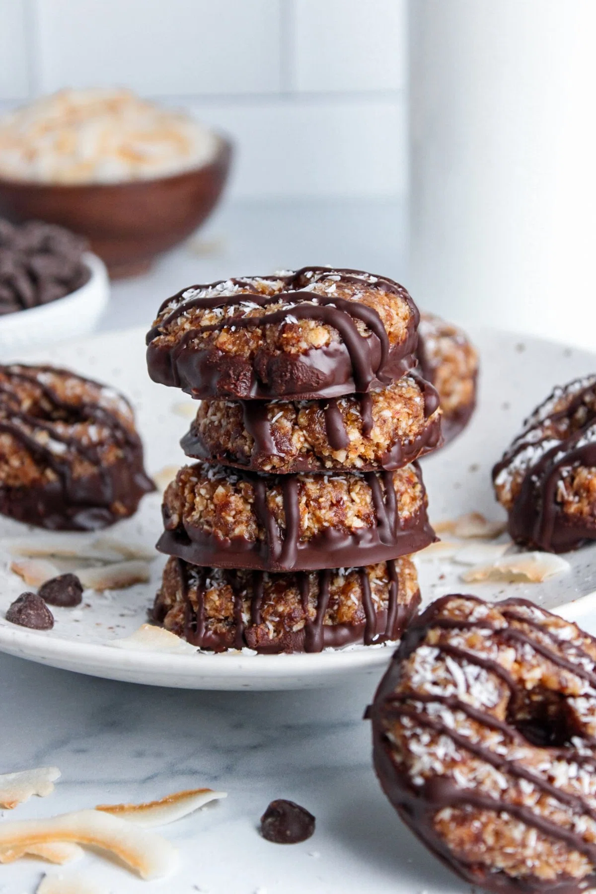 Healthy No-Bake Samoa Cookies