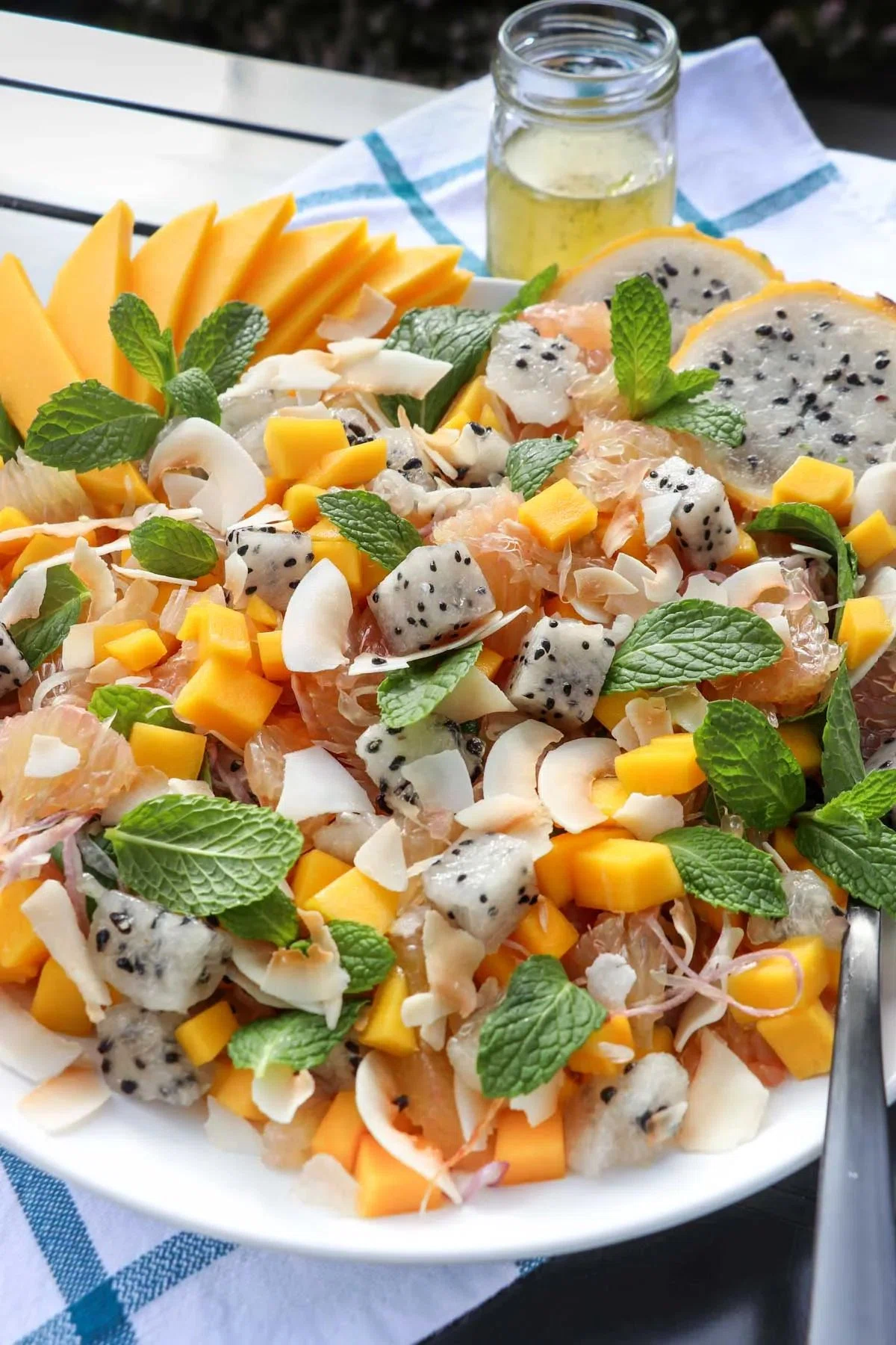 Tropical Fruit Salad with Sweet Umami Dressing