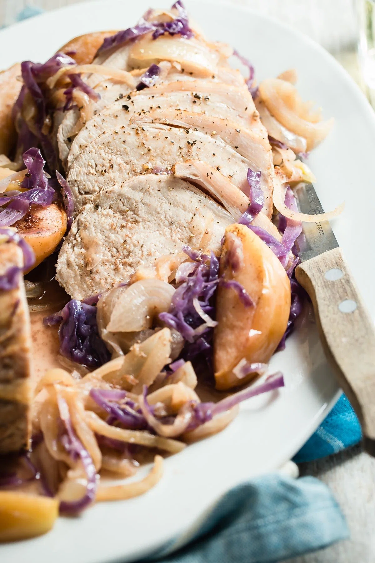 Slow Cooker Pork Roast with Apples and Onions