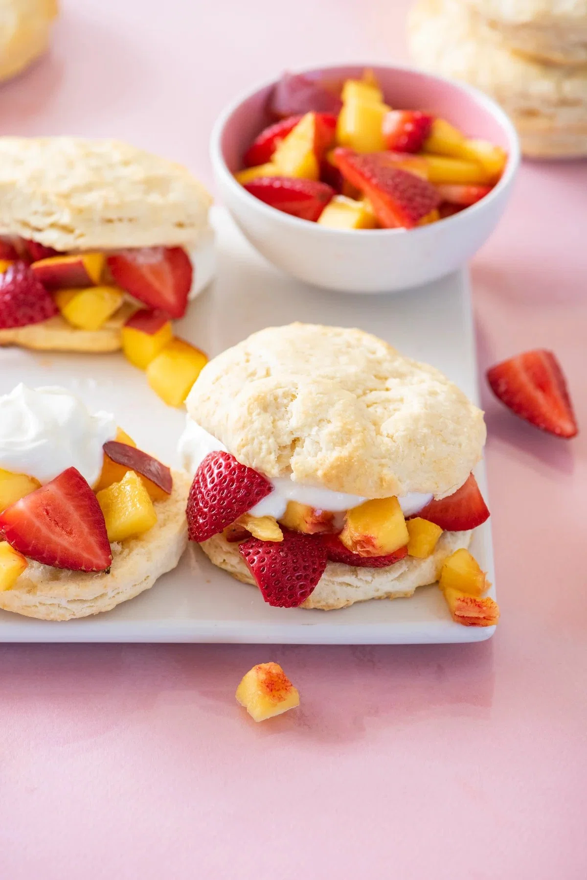 Peach & Strawberry Shortcakes