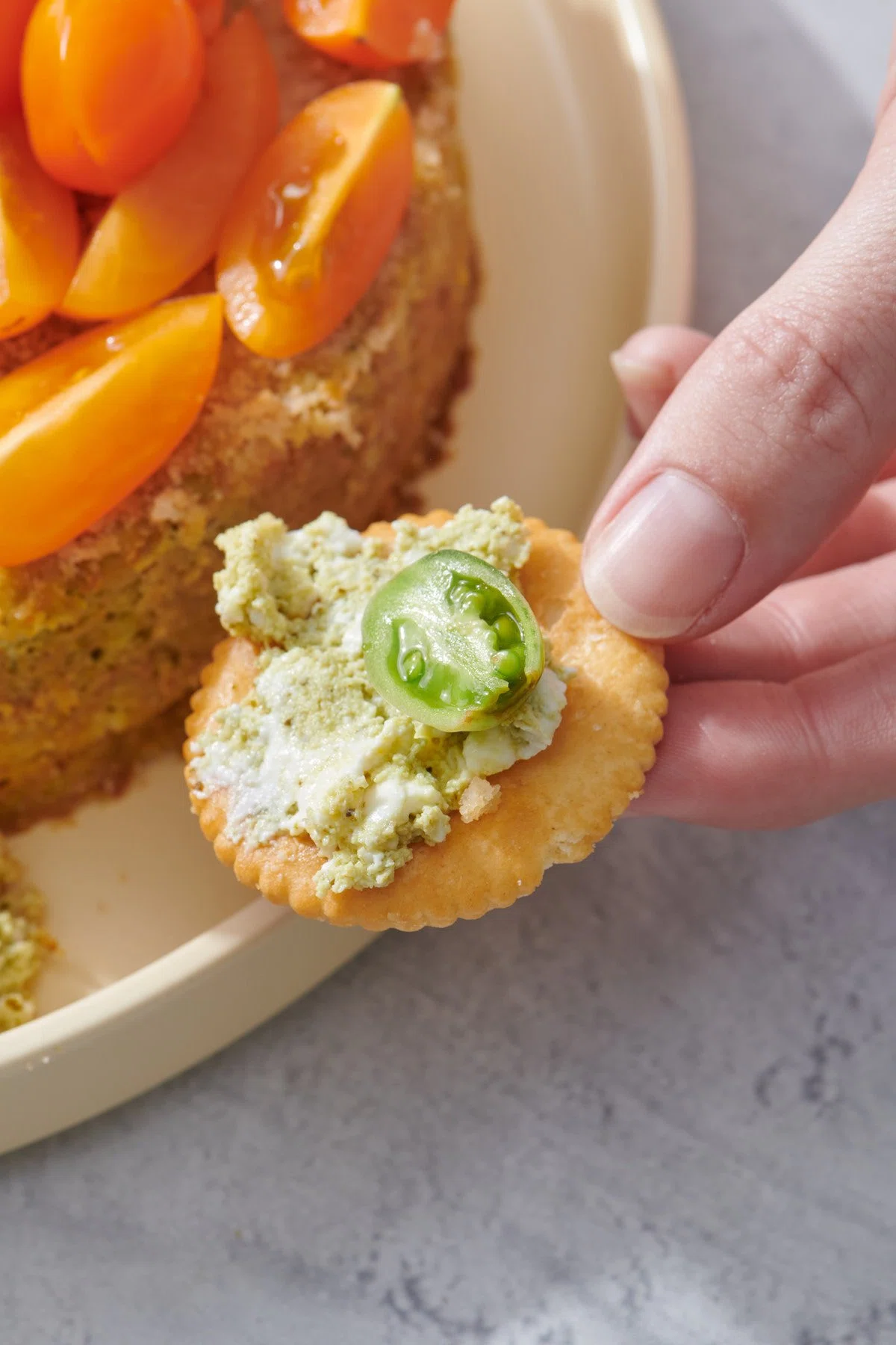 Savory Basil Pesto Cheesecake Dip