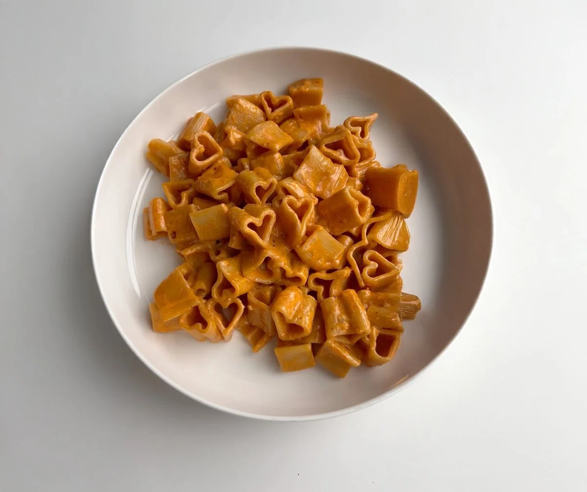 Heart-Shaped Vodka Pasta