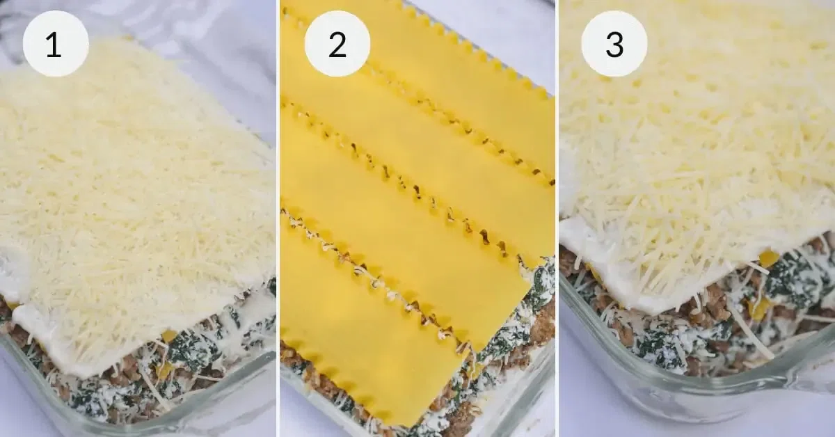 Sausage Vegetable White Sauce Lasagna