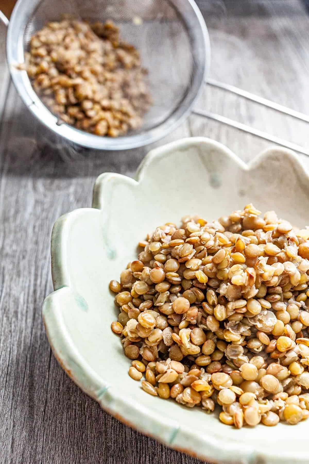 Broccoli Lentil Salad with Anchovy Salad Dressing