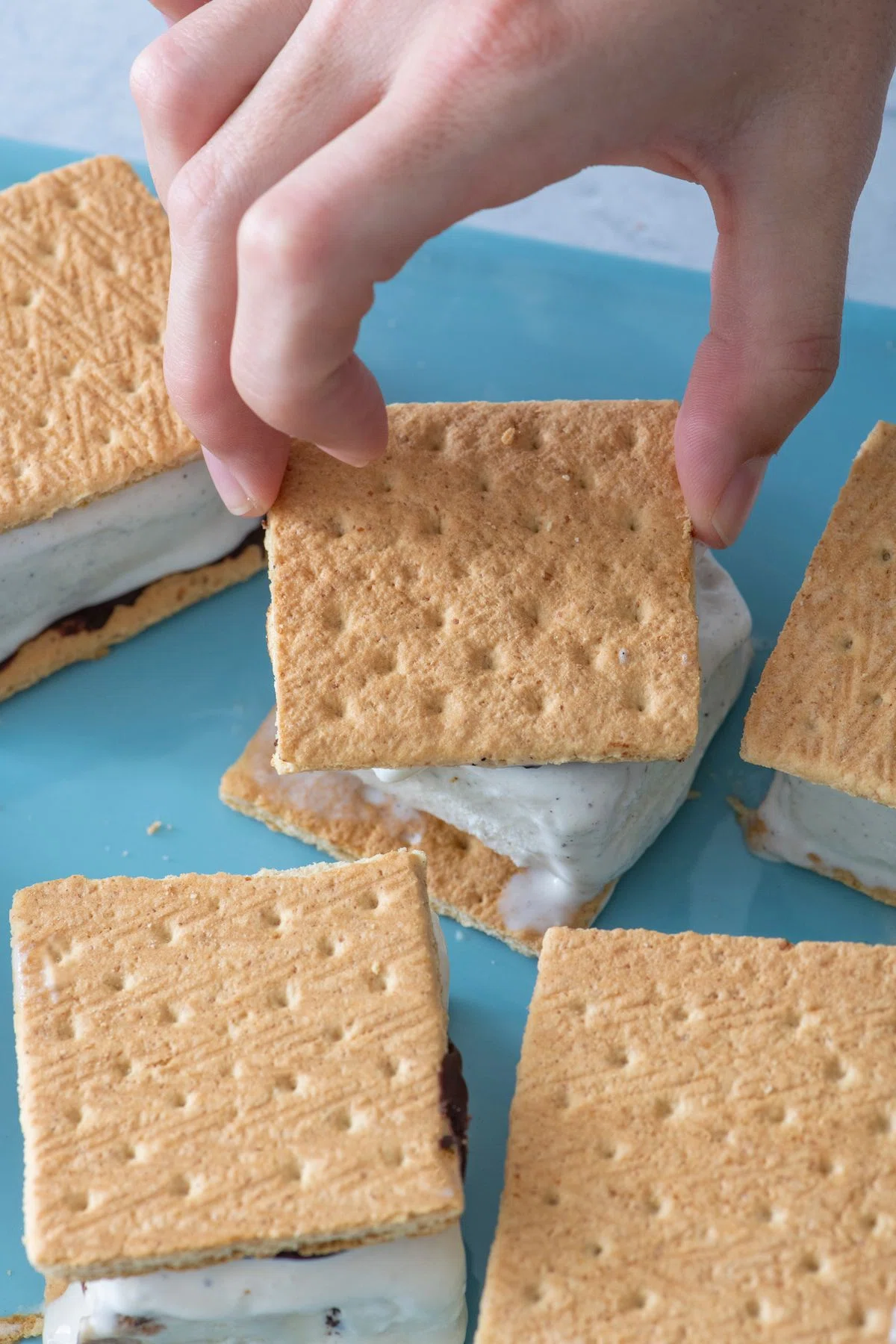 Graham Cracker Chocolate Dipped Ice Cream Sandwiches