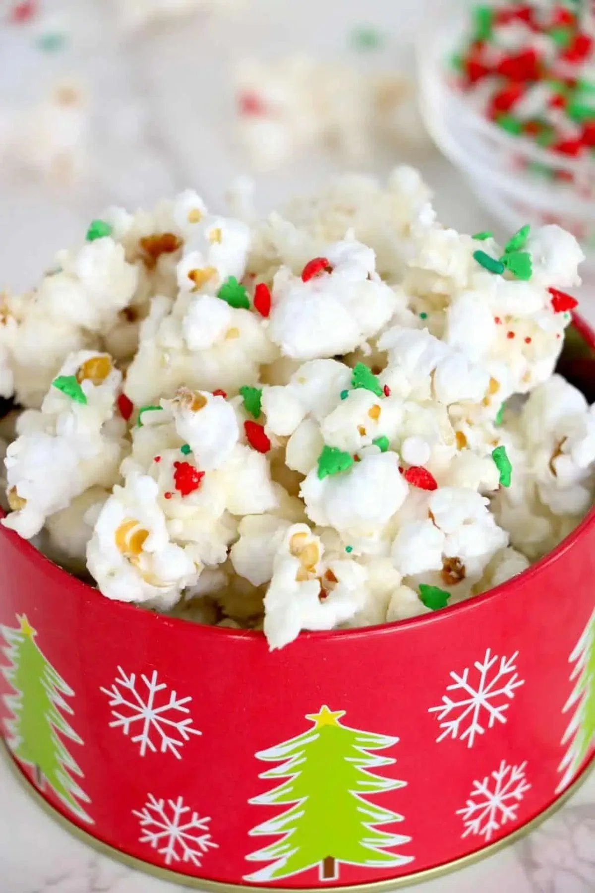 White Chocolate Covered Popcorn