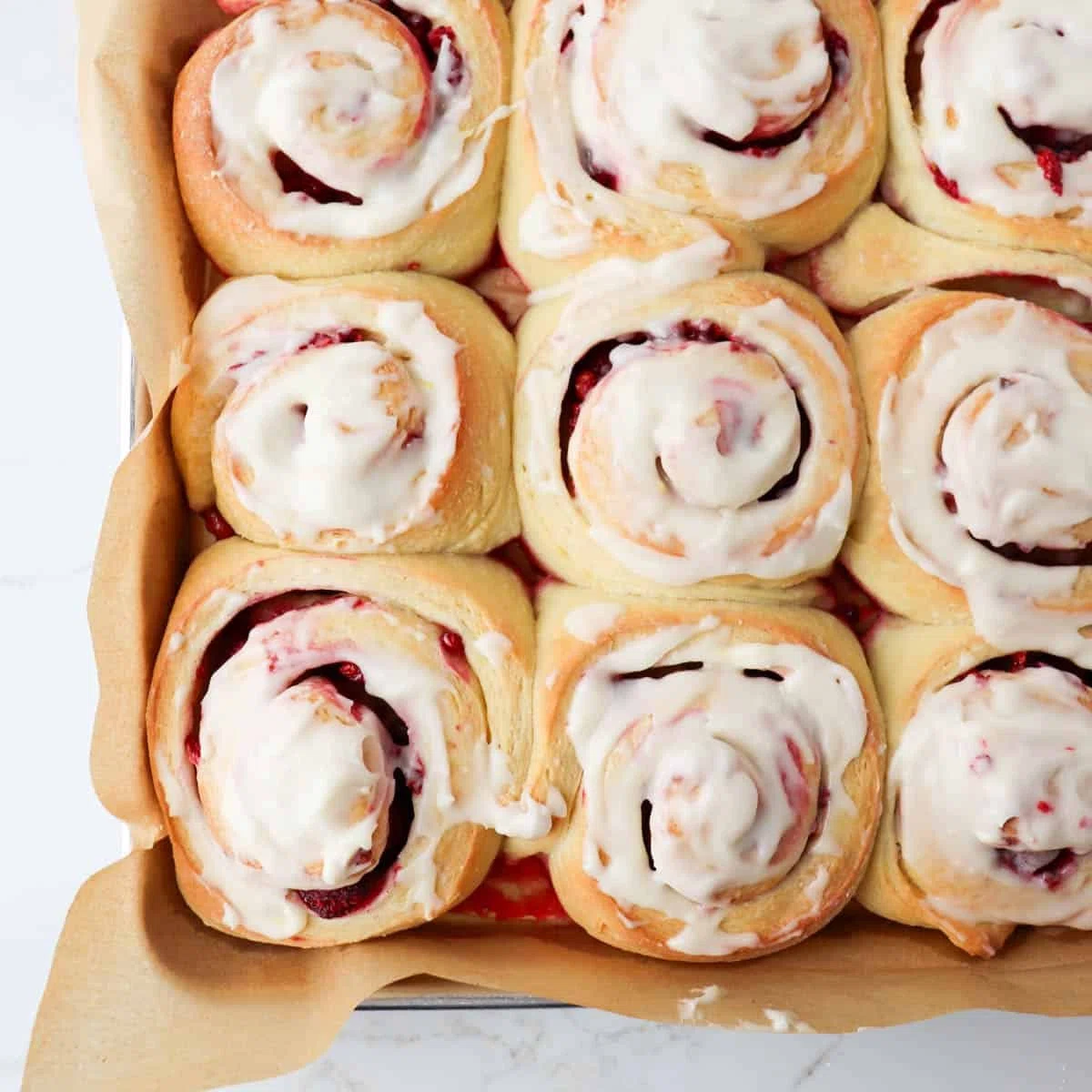 Raspberry Brioche Sweet Rolls