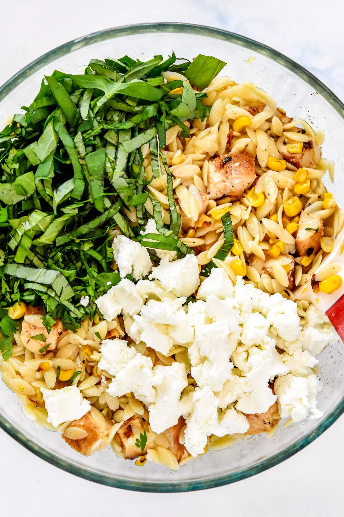Lemony Chicken and Corn Orzo Salad