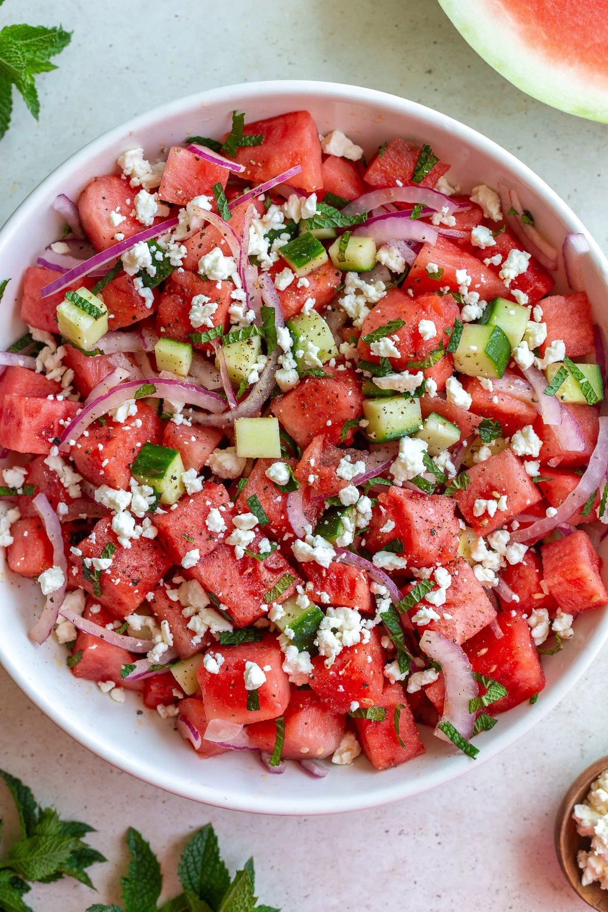 Watermelon Feta Mint Salad