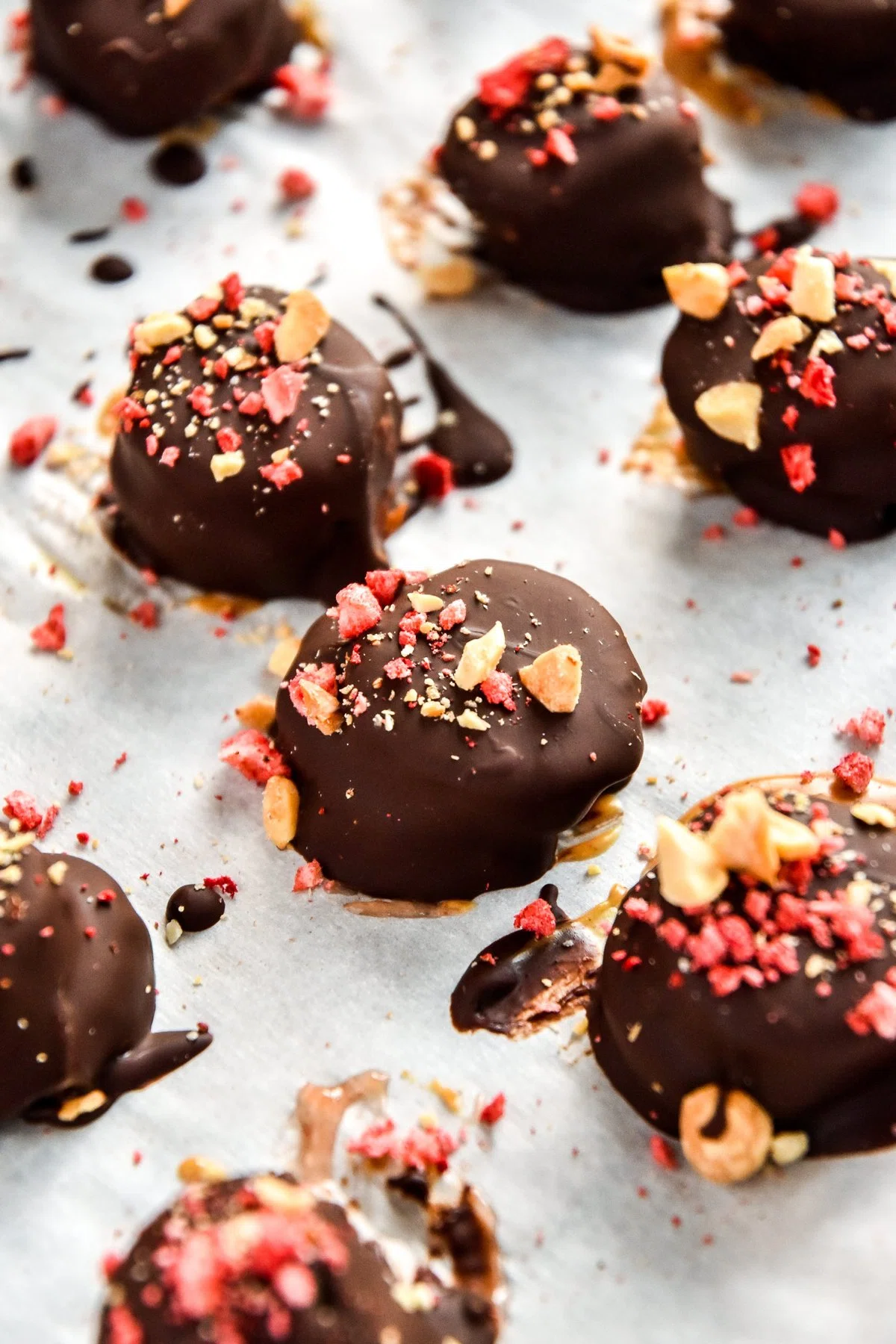 Chocolate Covered PB&J Banana Bites