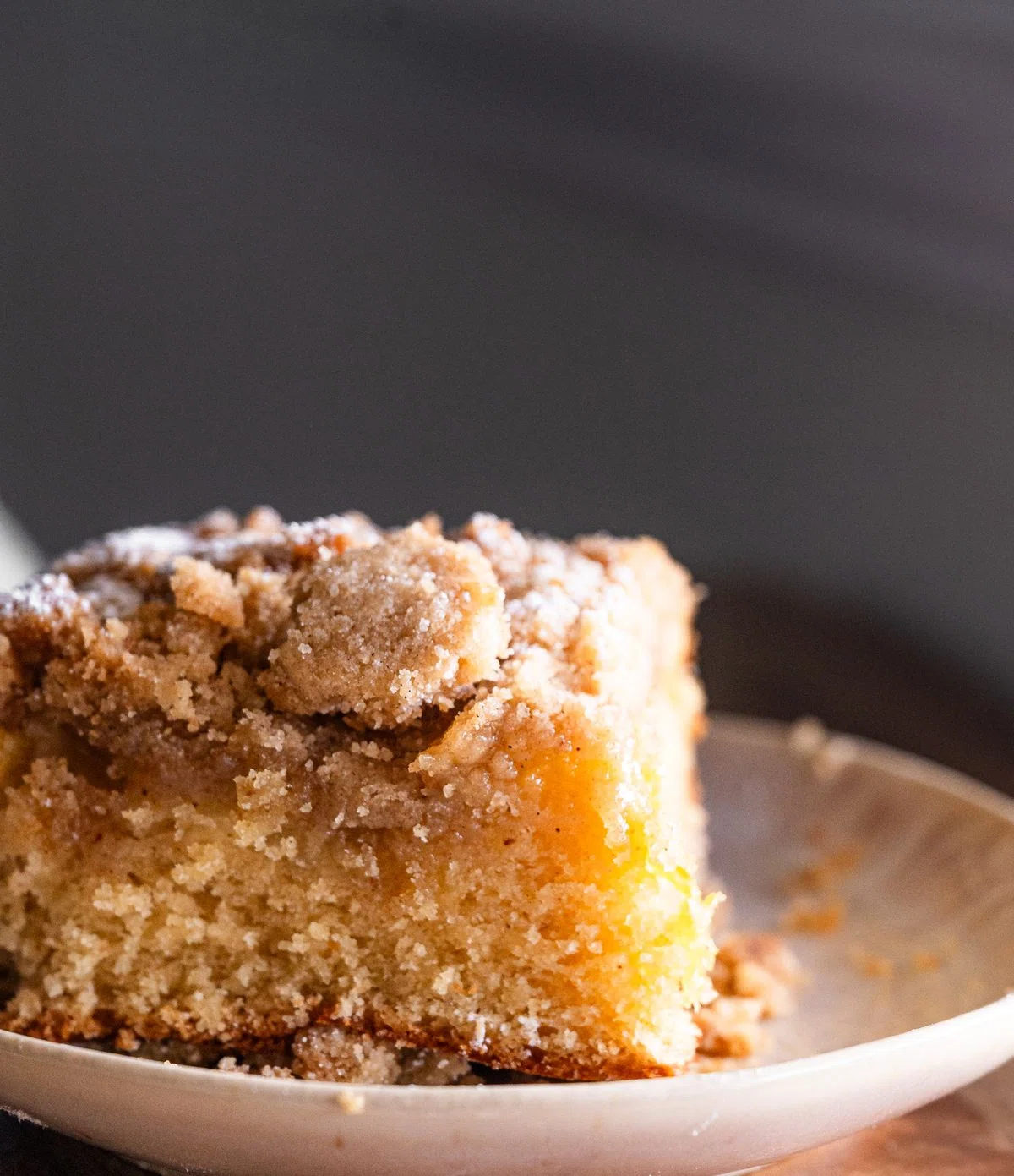 Brown Butter Peach Coffee Cake with Vanilla Bean Crumb