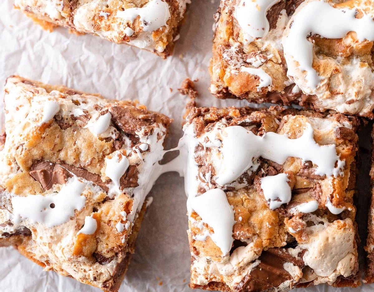 Chewy and Gooey Brown Butter S'mores Blondies