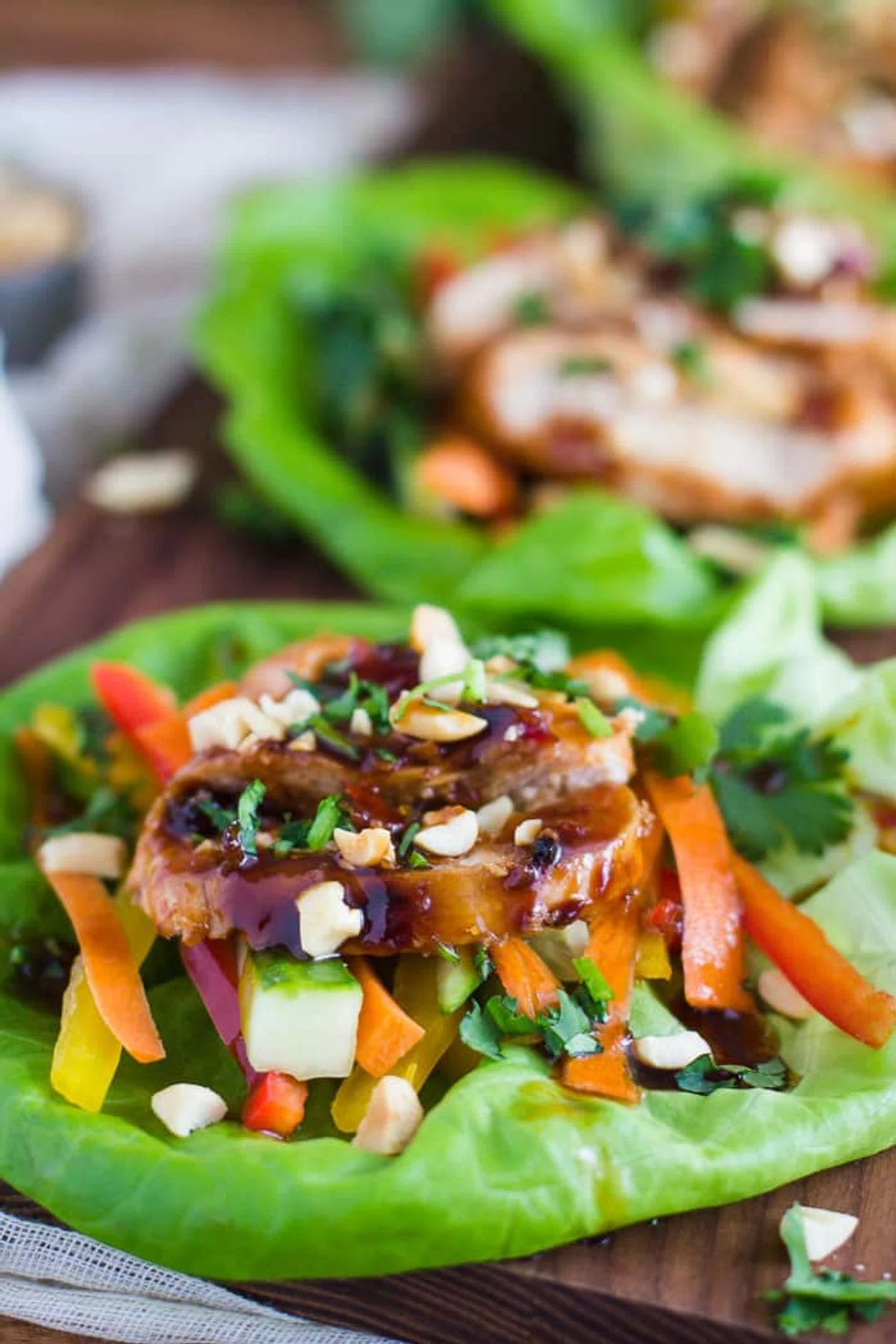 Healthy Thai Chicken Lettuce Wraps