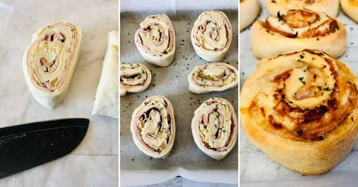 Baked Ham and Cheese Roll Ups