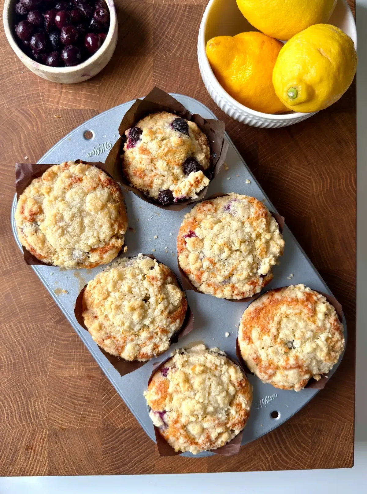Bakery-Style Lemon Blueberry Muffin