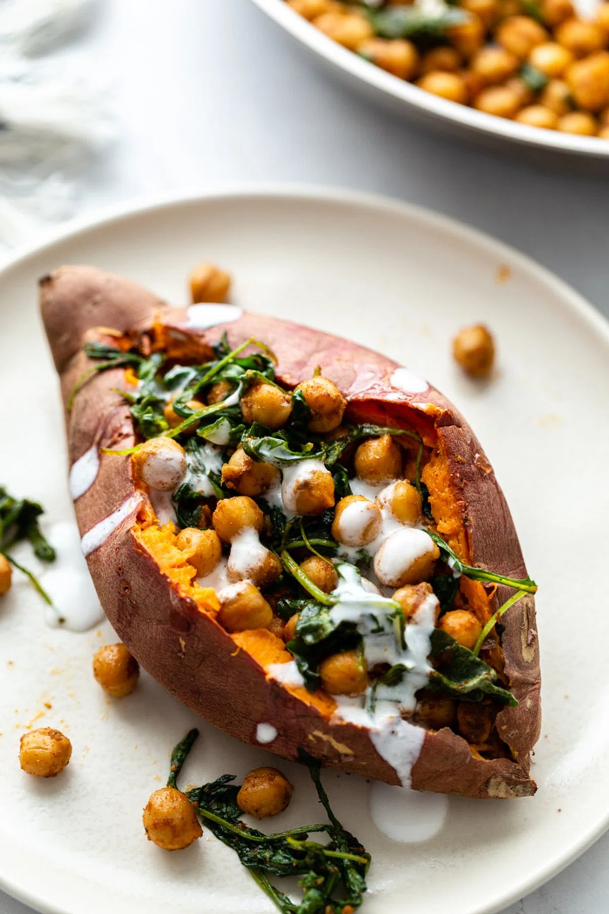 Chickpea Stuffed Sweet Potatoes