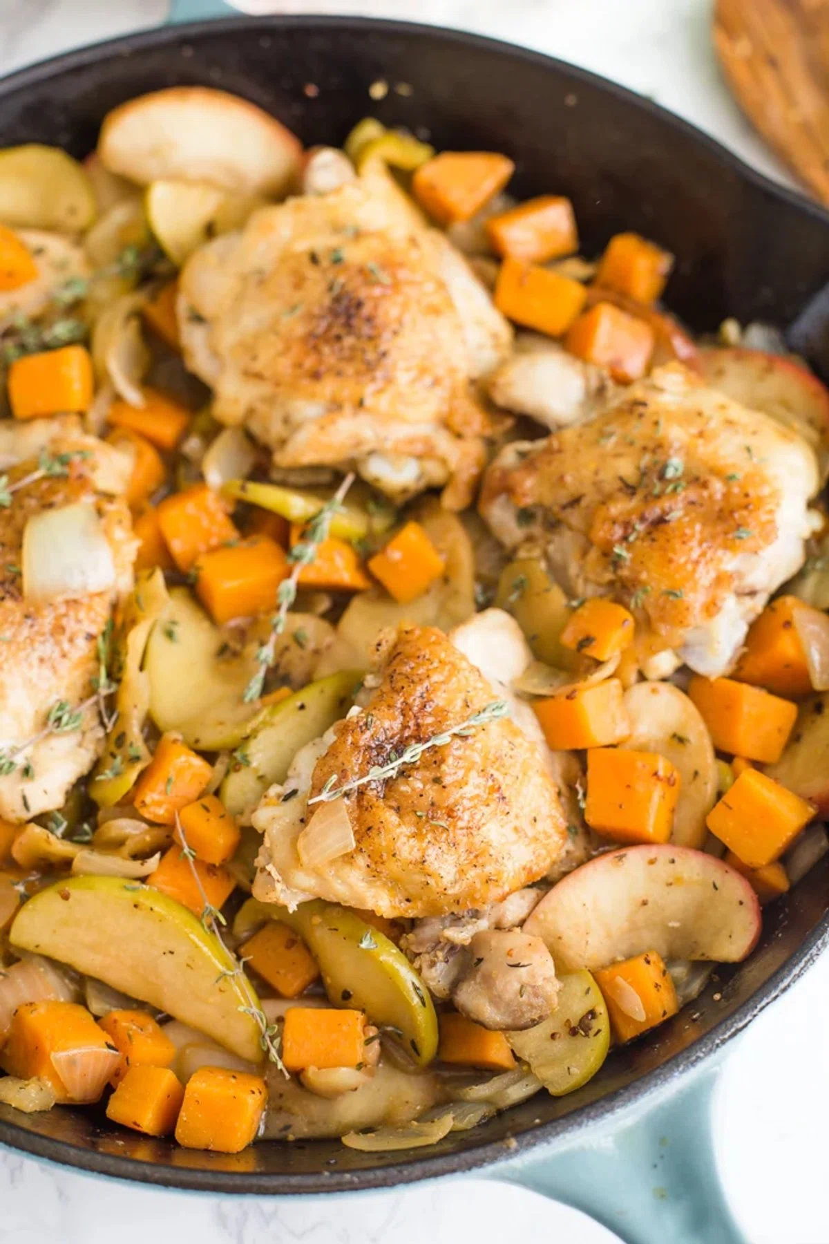 One Skillet Apple Cider Chicken