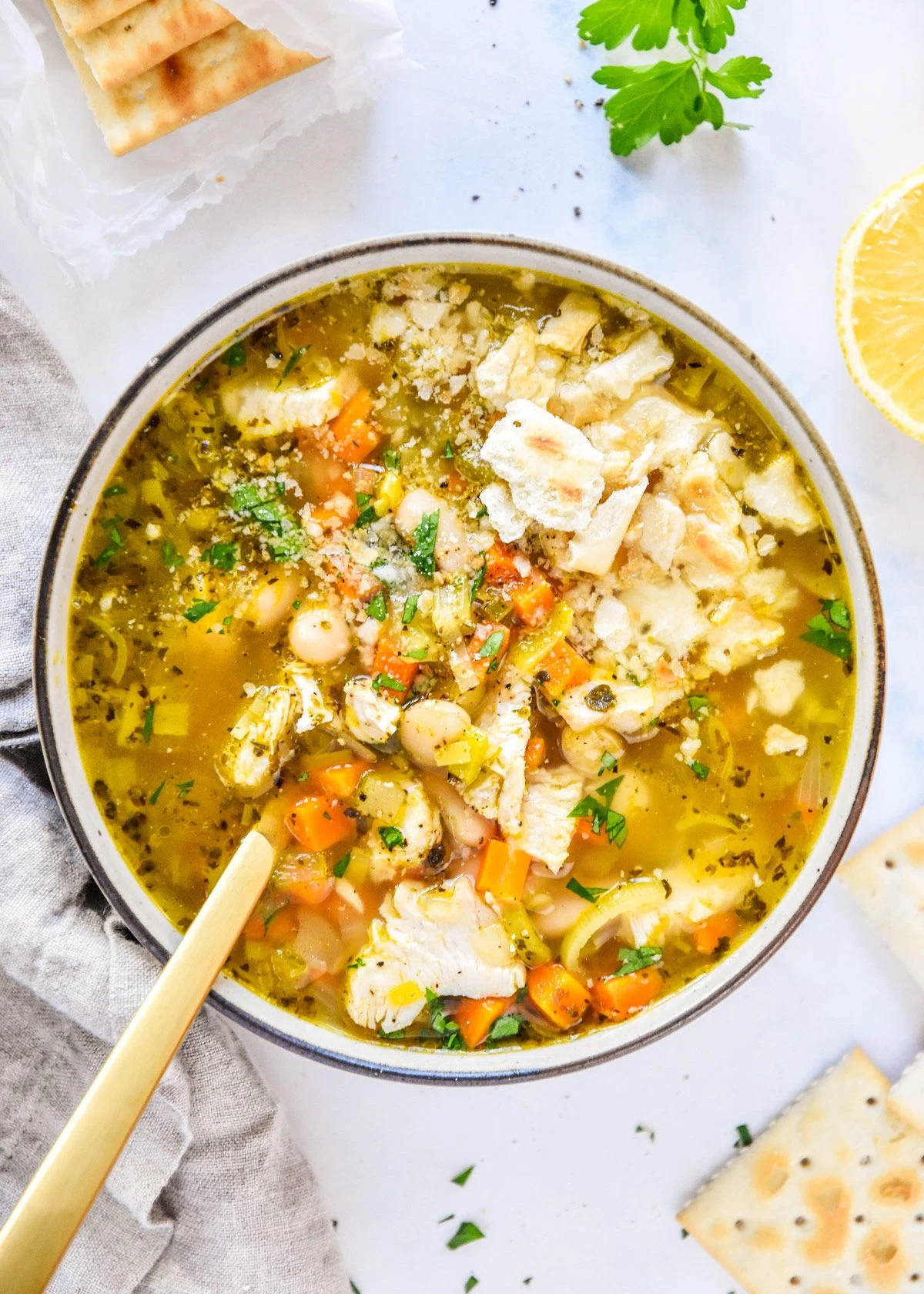 White Bean Lemon Chicken Soup