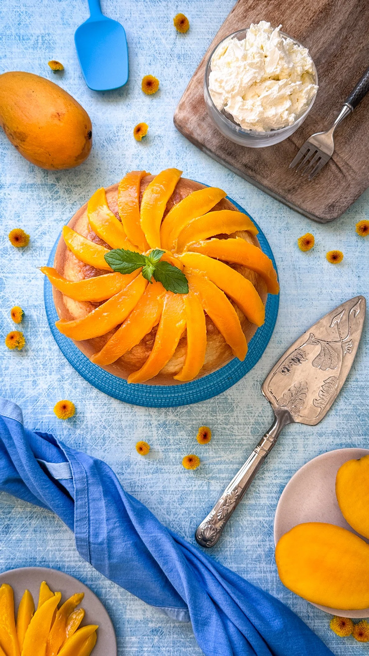 Rice Cooker Mango Cheesecake