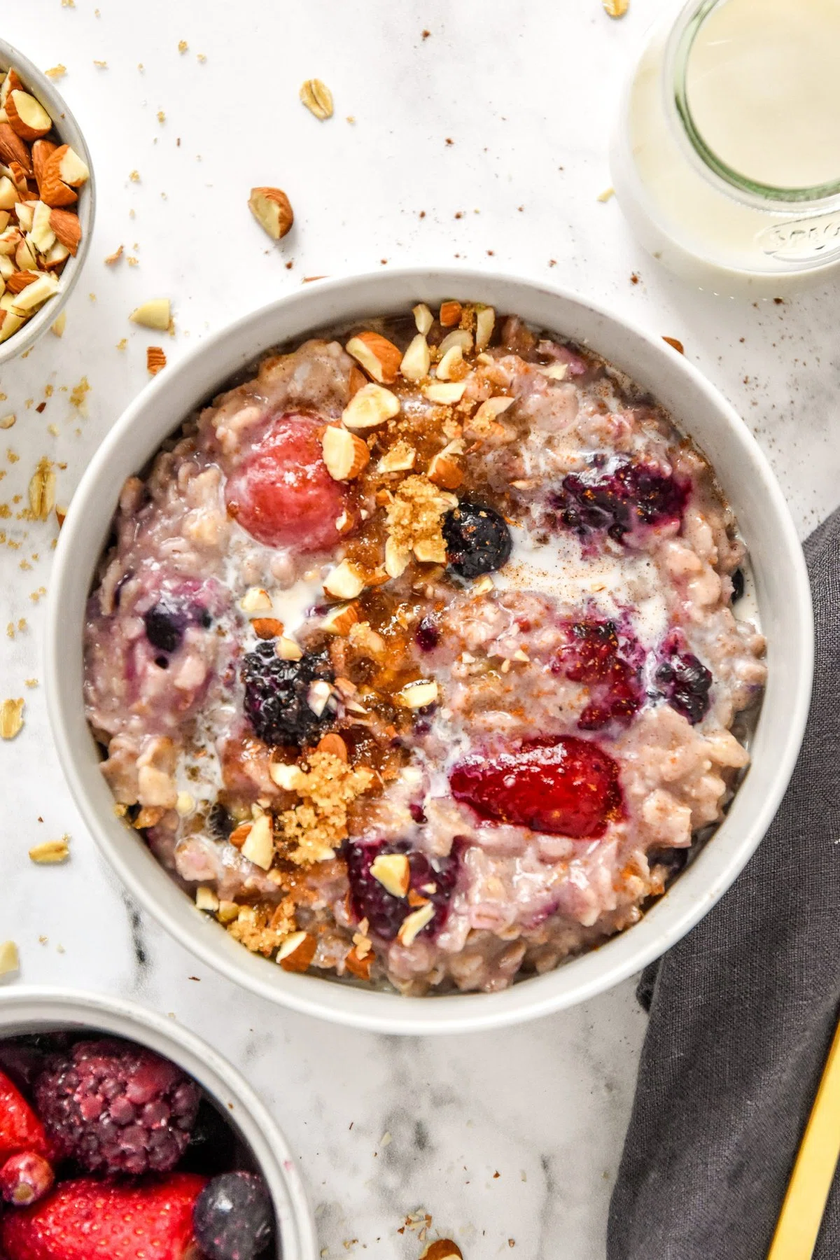 Stovetop Triple Berry Egg White Oatmeal