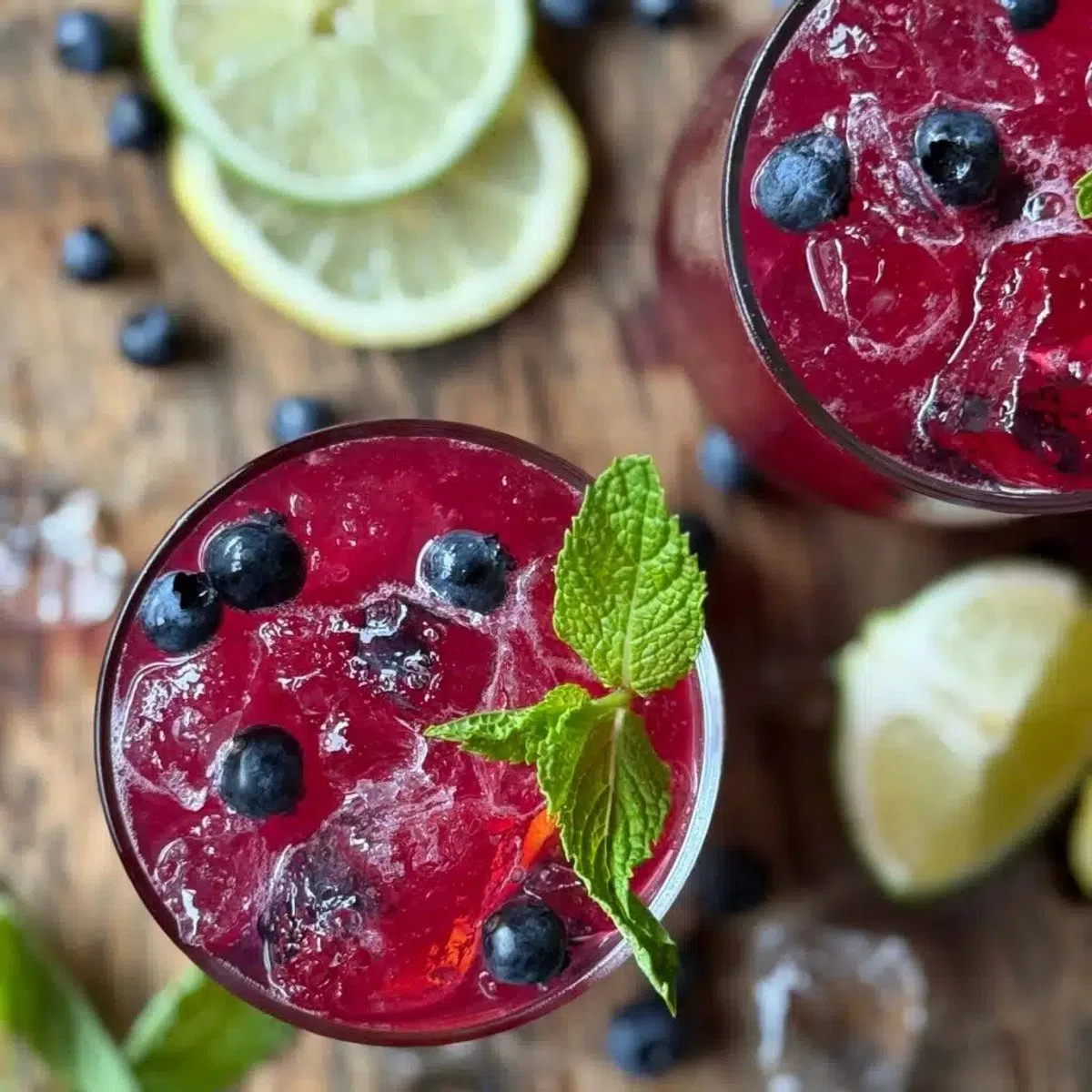 Blueberry Smash Mocktail