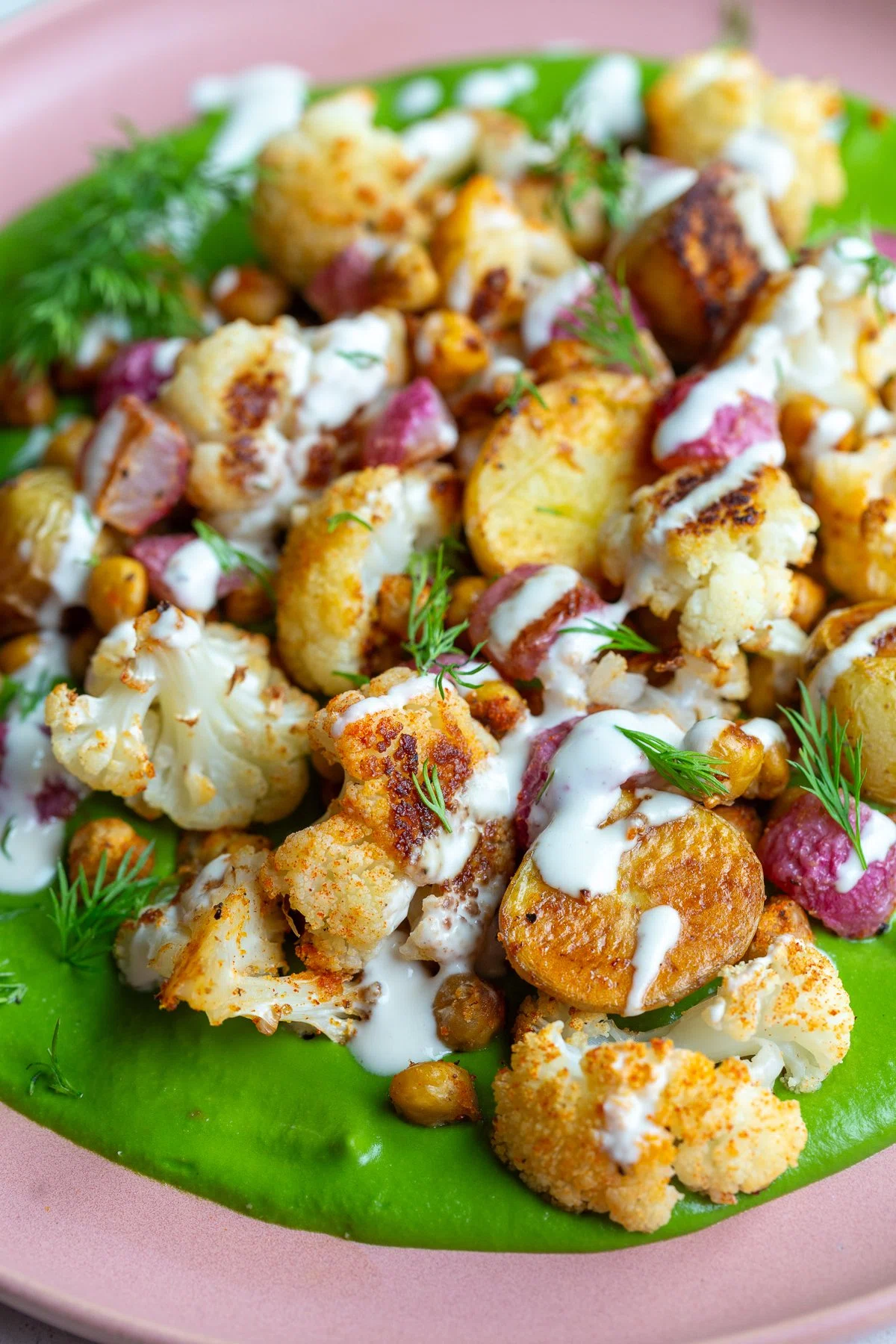 Roasted Veggie Green Goddess Bowls