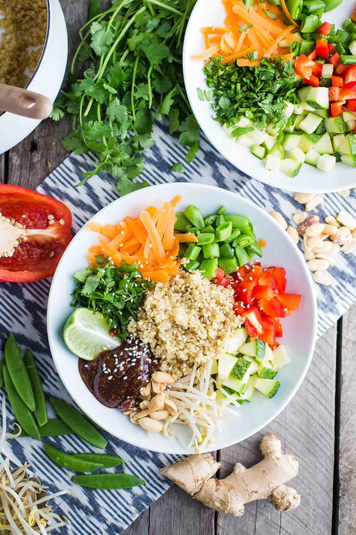 Peanut Sauce Quinoa Bowl