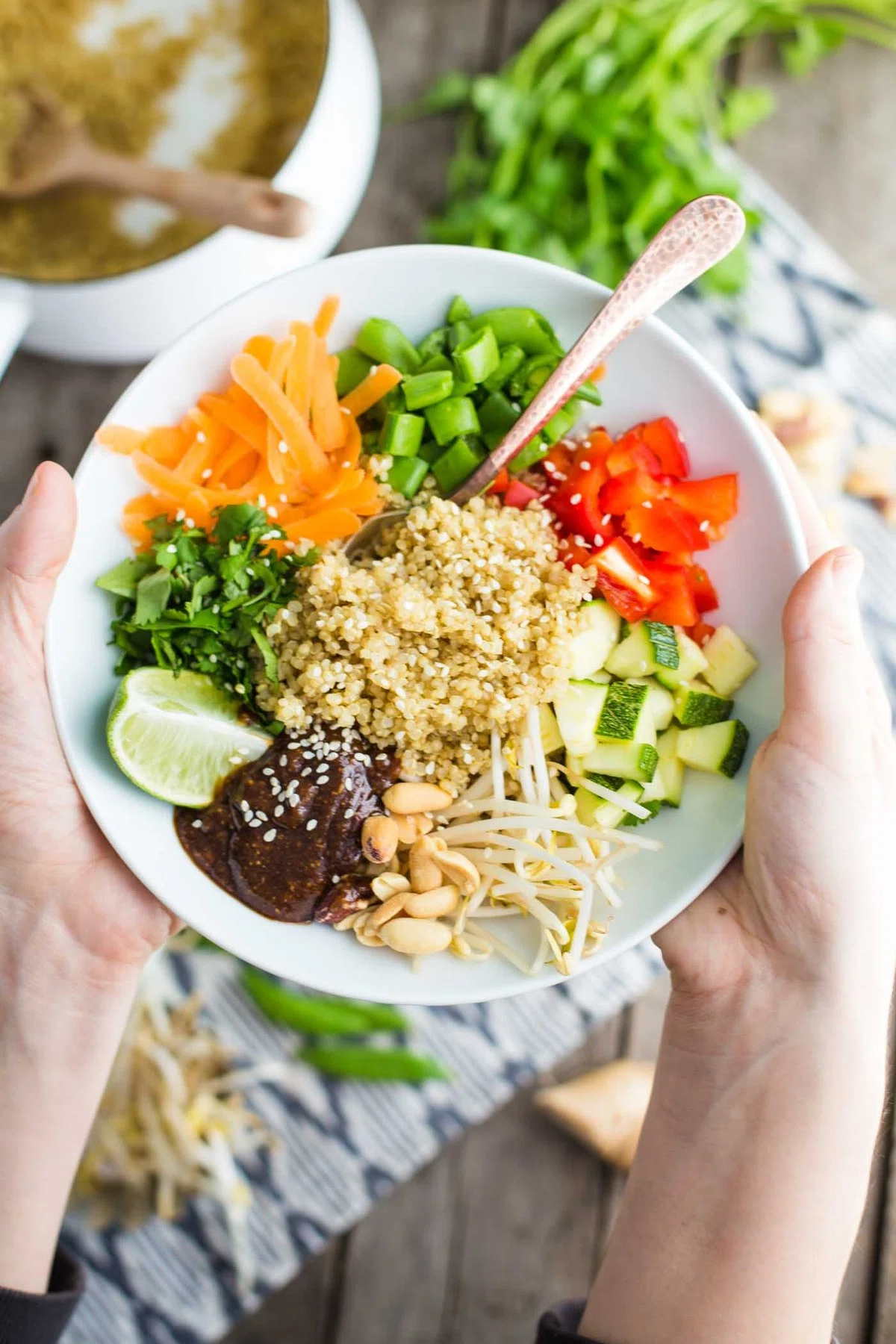 Peanut Sauce Quinoa Bowl