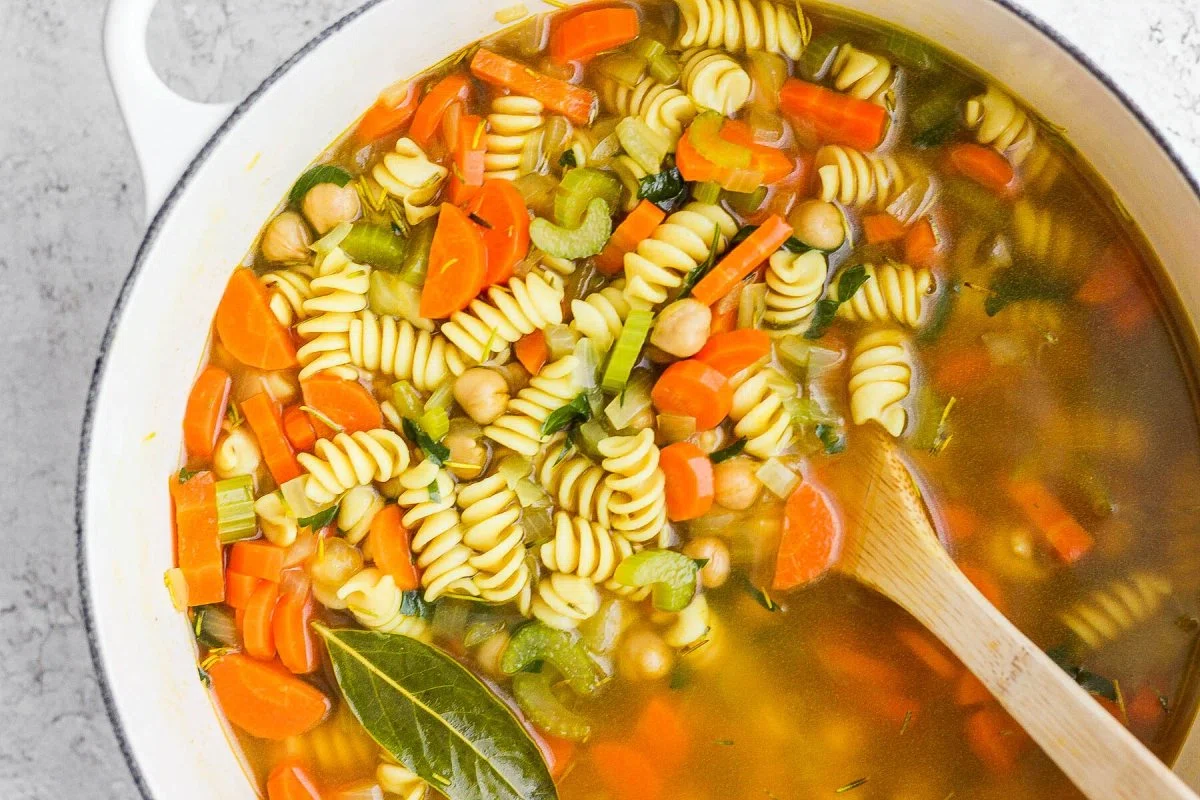 EASY Chickpea Noodle Soup