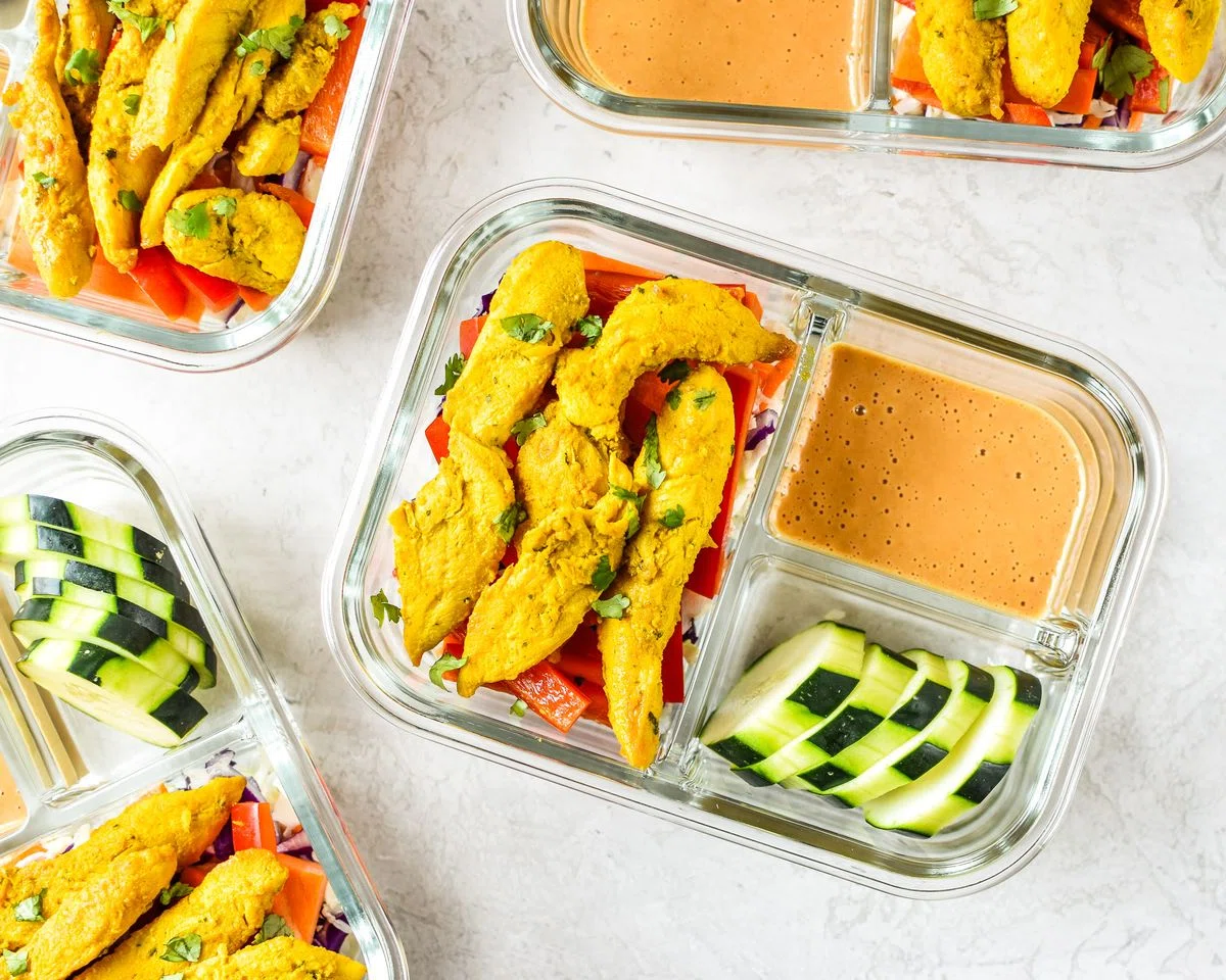 Satay Inspired Thai Chicken Salad Bowls