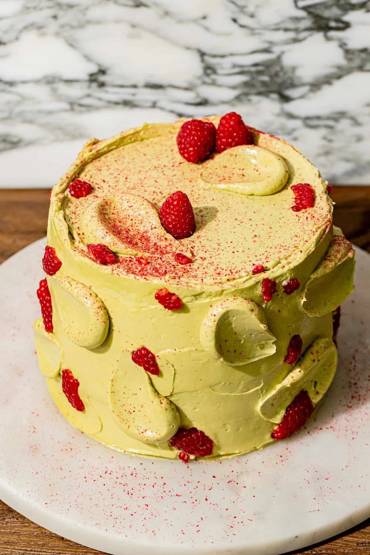 Pistachio Raspberry Cake