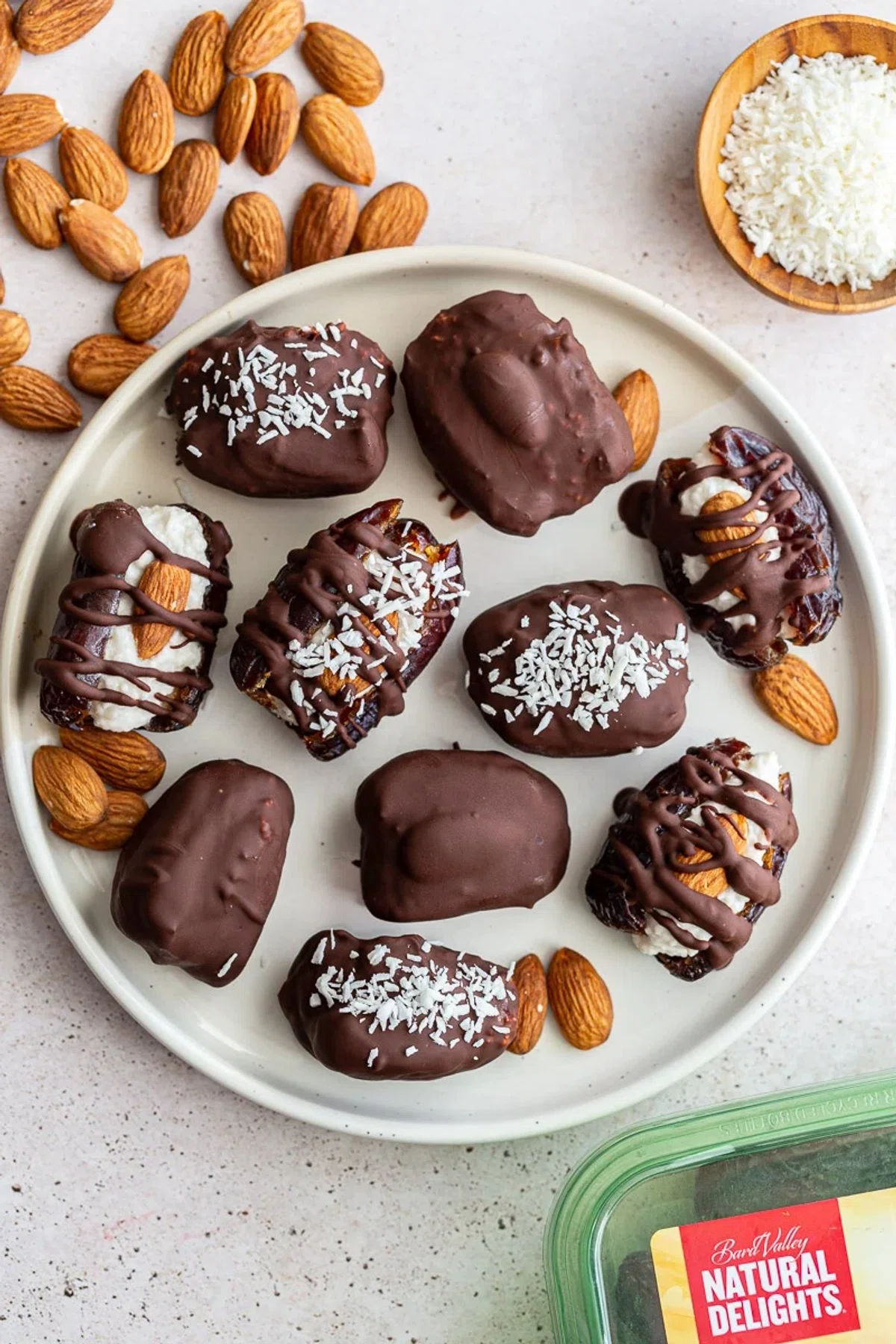 Almond Joy Stuffed Dates
