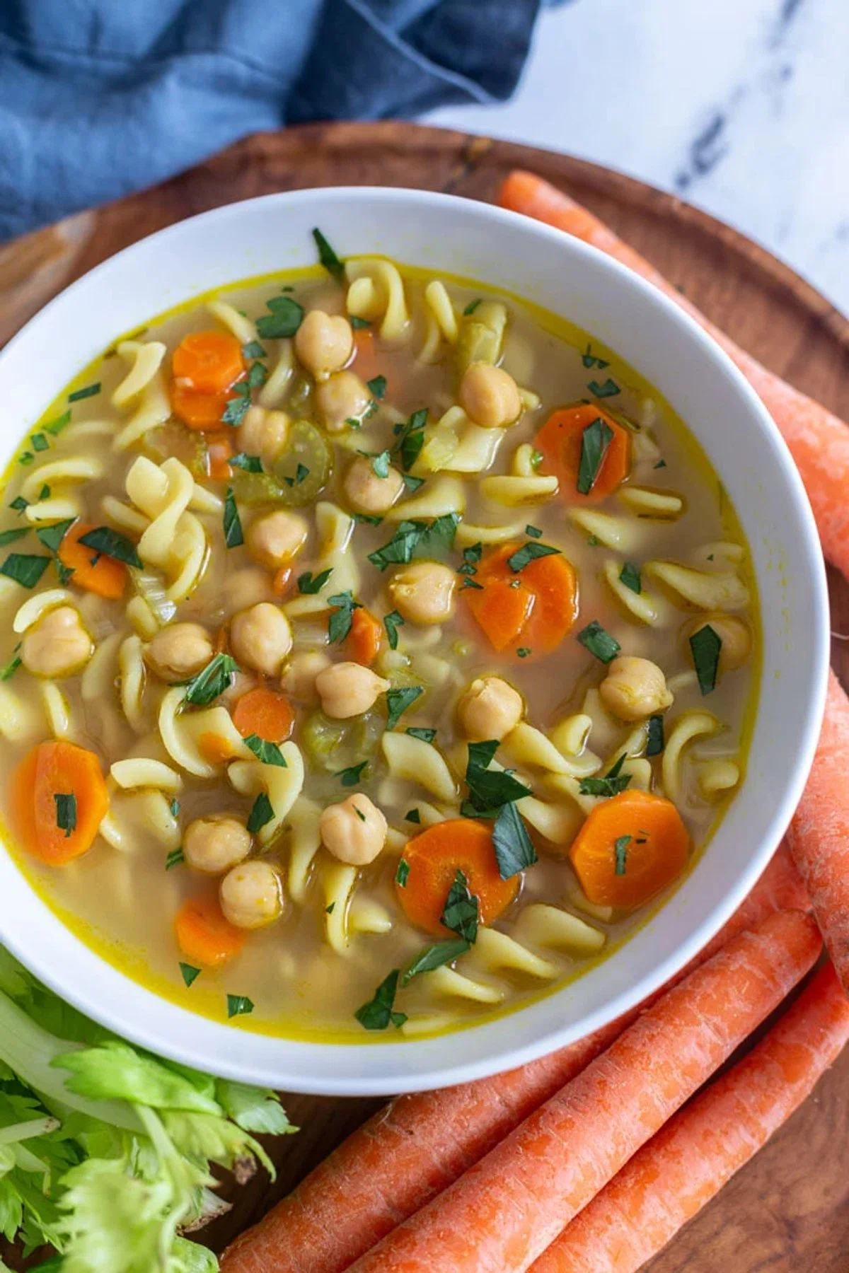 EASY Chickpea Noodle Soup