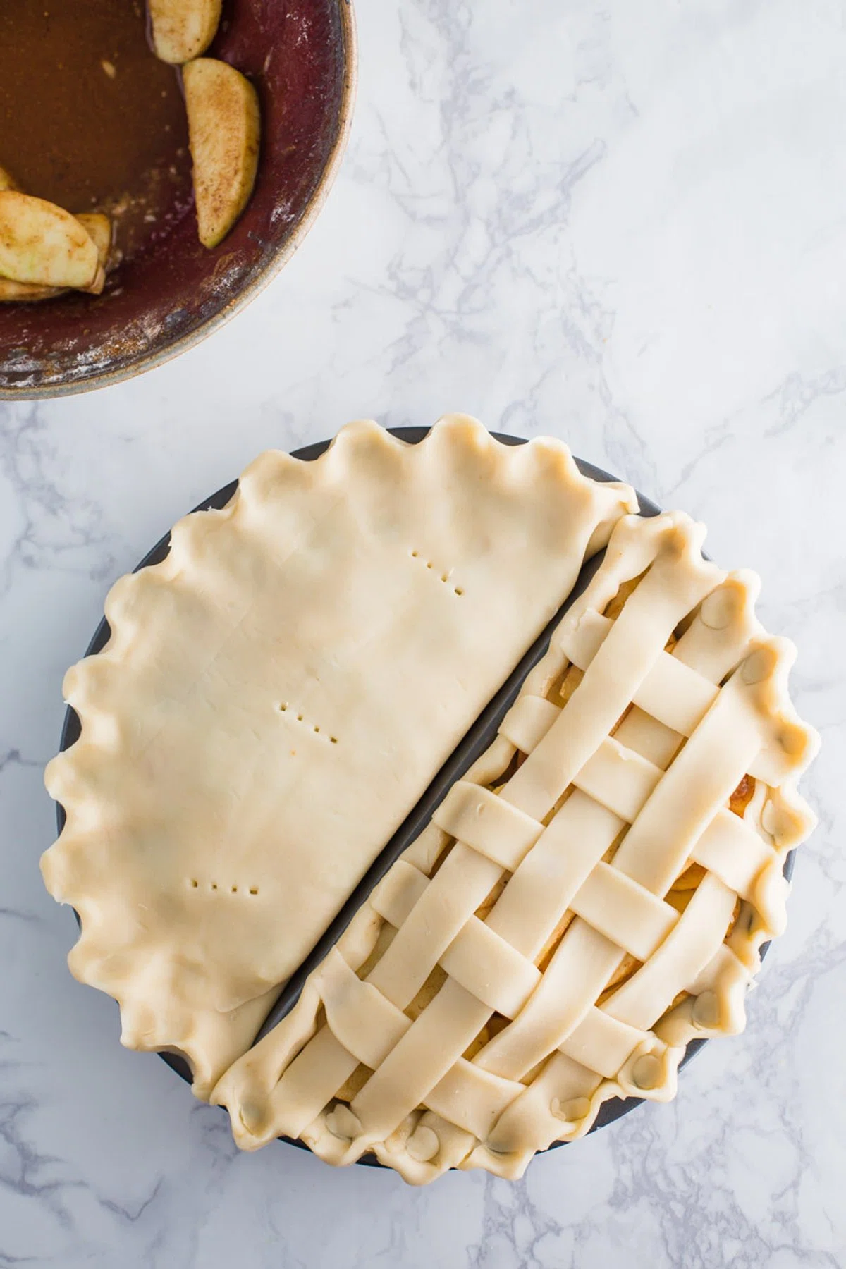 Split Decision Pie Pan: Dinner and Dessert