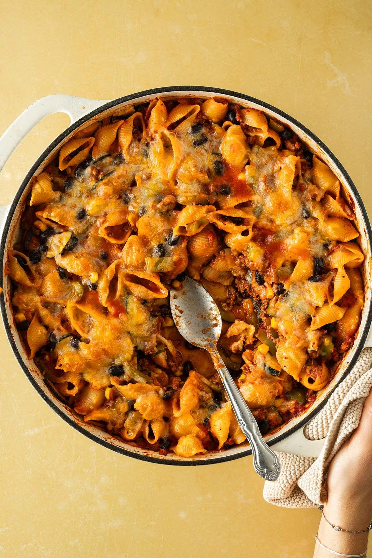 Mexican-inspired Pasta Bake with Ground Beef