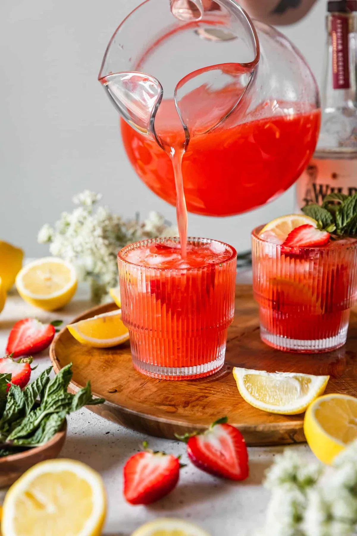 Spiked Strawberry Lemonade (with Bourbon or Vodka!)