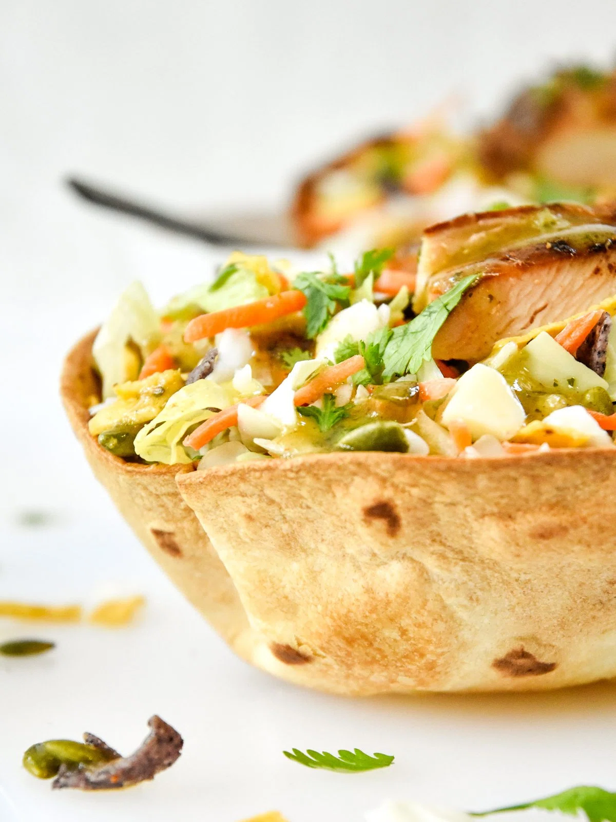 Air Fryer Flour Tortilla Bowls