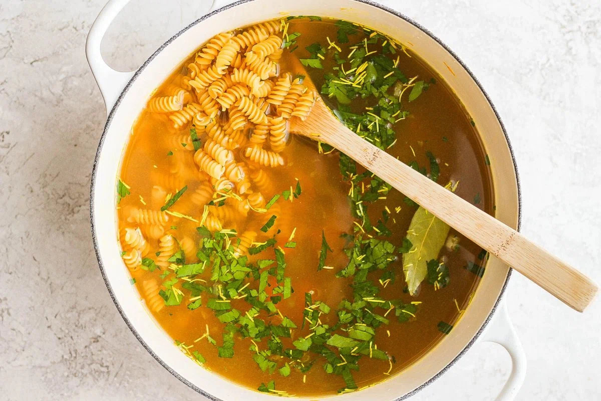 EASY Chickpea Noodle Soup