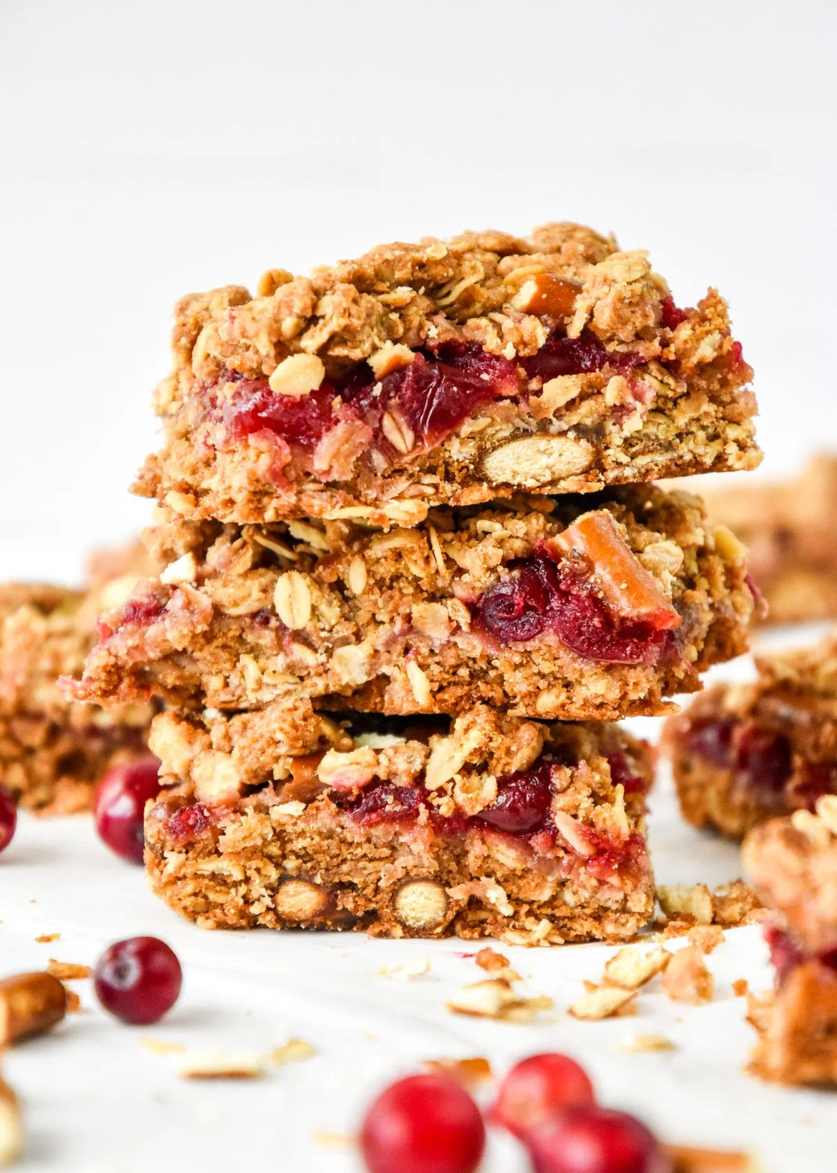 Cranberry Pretzel Oat Crumble Bars