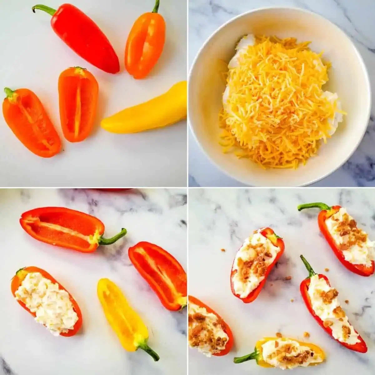 Cream Cheese Stuffed Mini Peppers with Bacon