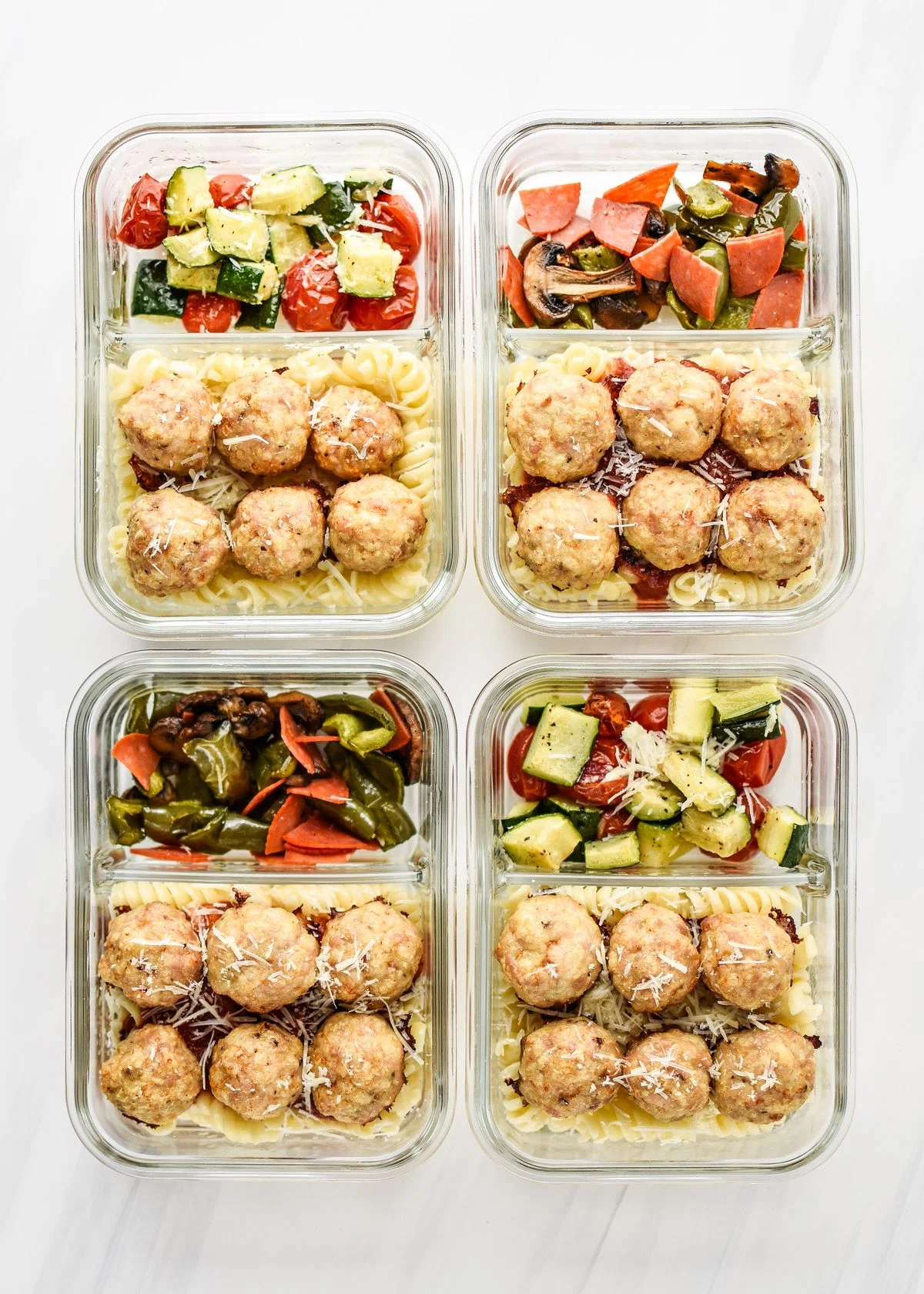 Chicken Meatballs Two Ways Meal Prep Lunches